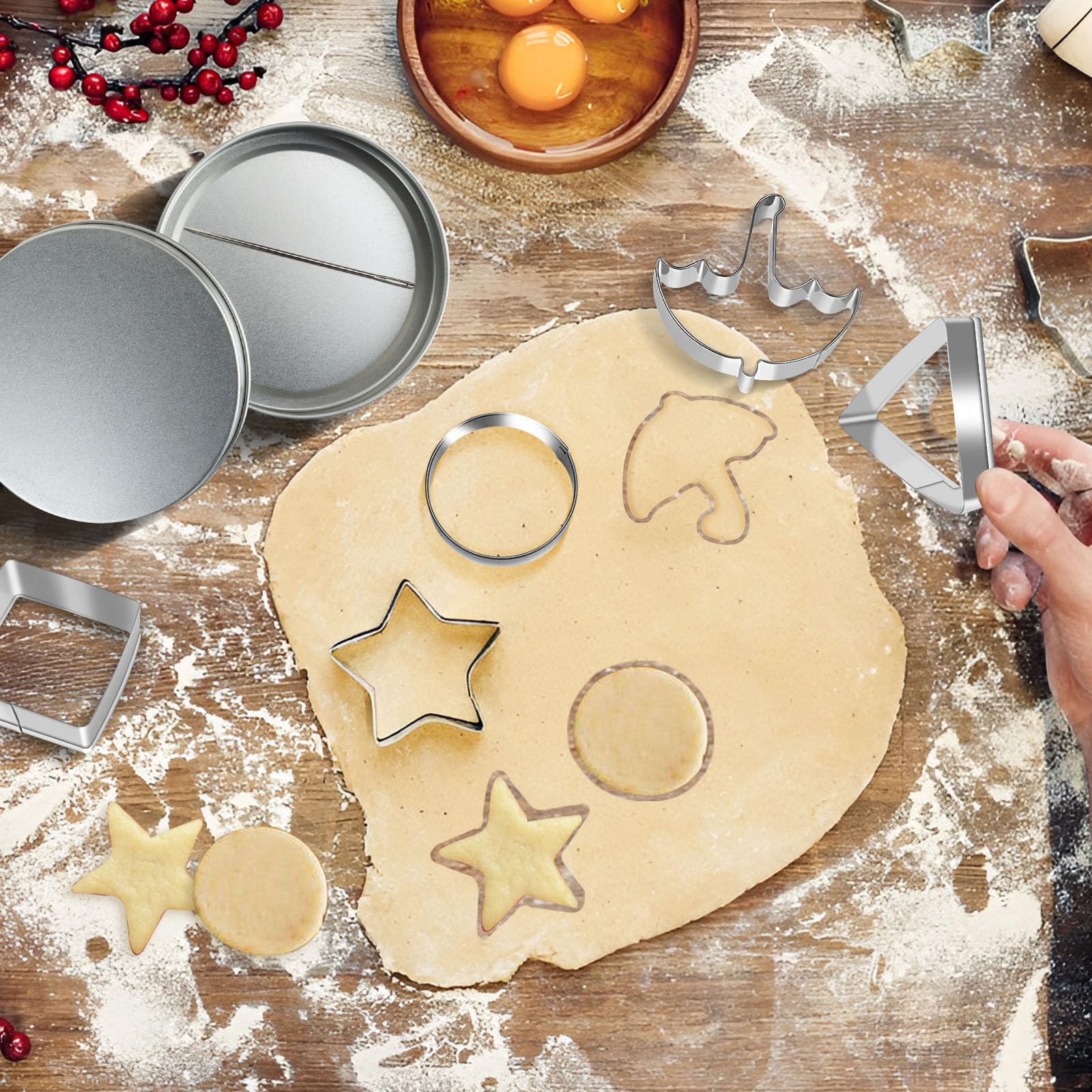 Strumenti coreani per la produzione di caramelle di zucchero, stampi per biscotti in acciaio inox, kit di gioco per zucchero, stampi rotondi per torte a forma di ombrello, triangolo, stella, stampi