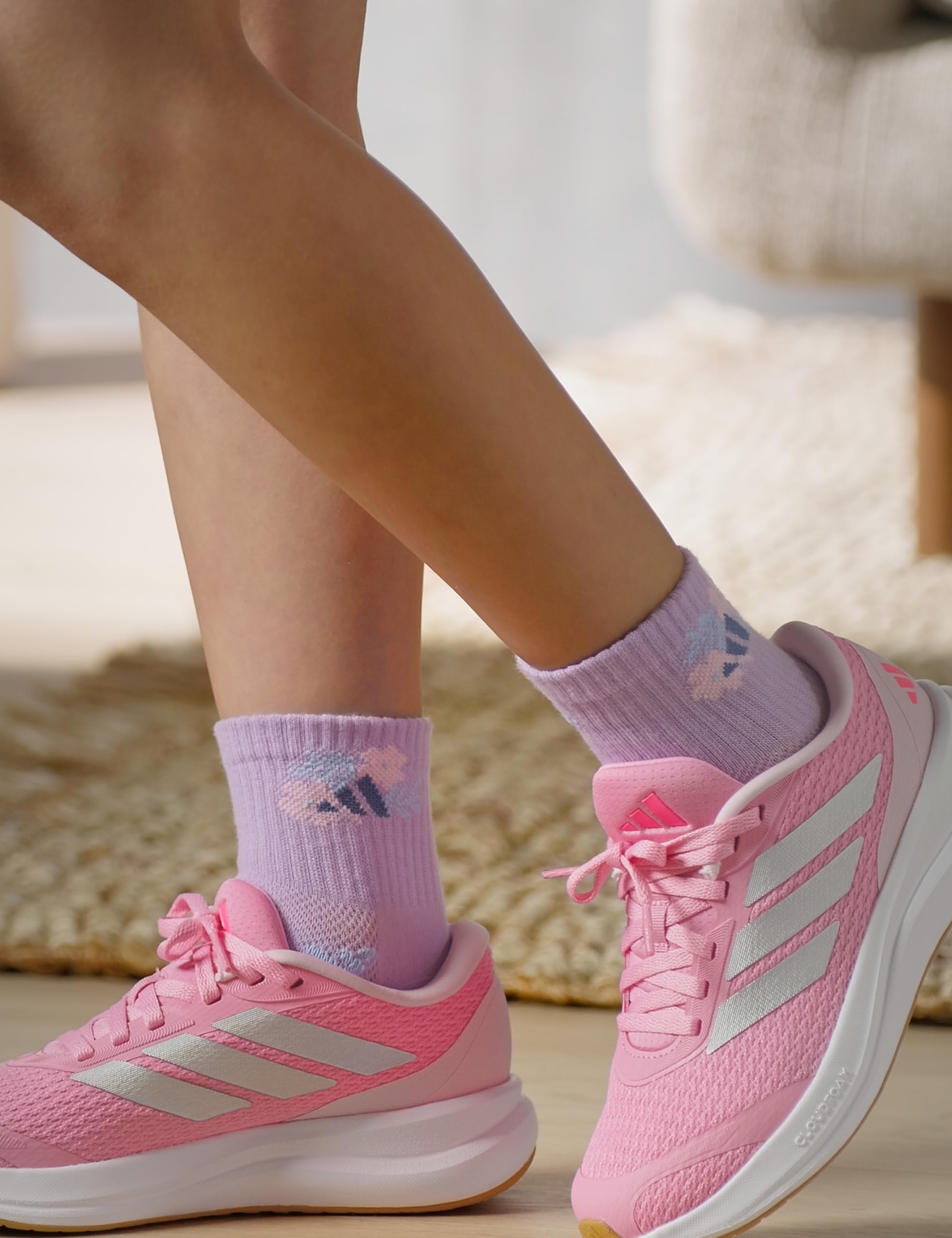 adidas Gepolsterte Socken für Mädchen, 6 Stück, Viertelviertelsocken (6 Stück)
