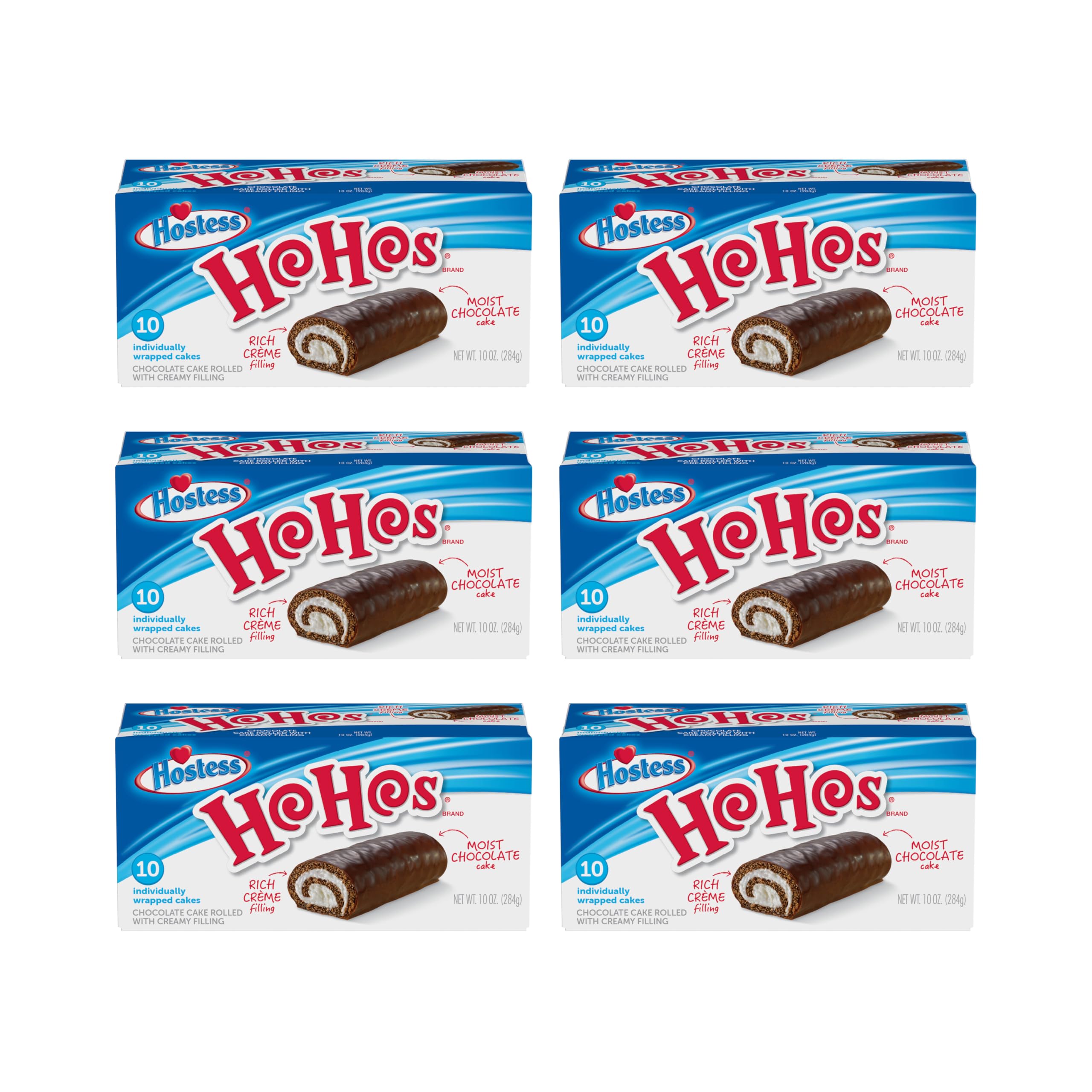 Hostess HoHos, Original Chocolate, 10 Ounce (Pack of 6)