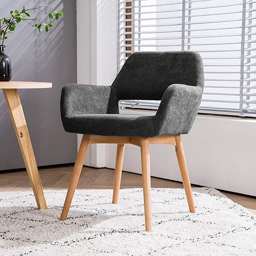 Miniatura 9 de Juego de 4 sillas de comedor modernas de mediados de siglo, 2 y 6 cómodas sillas decorativas de tela tapizada para cocina, comedor, sala de estar,