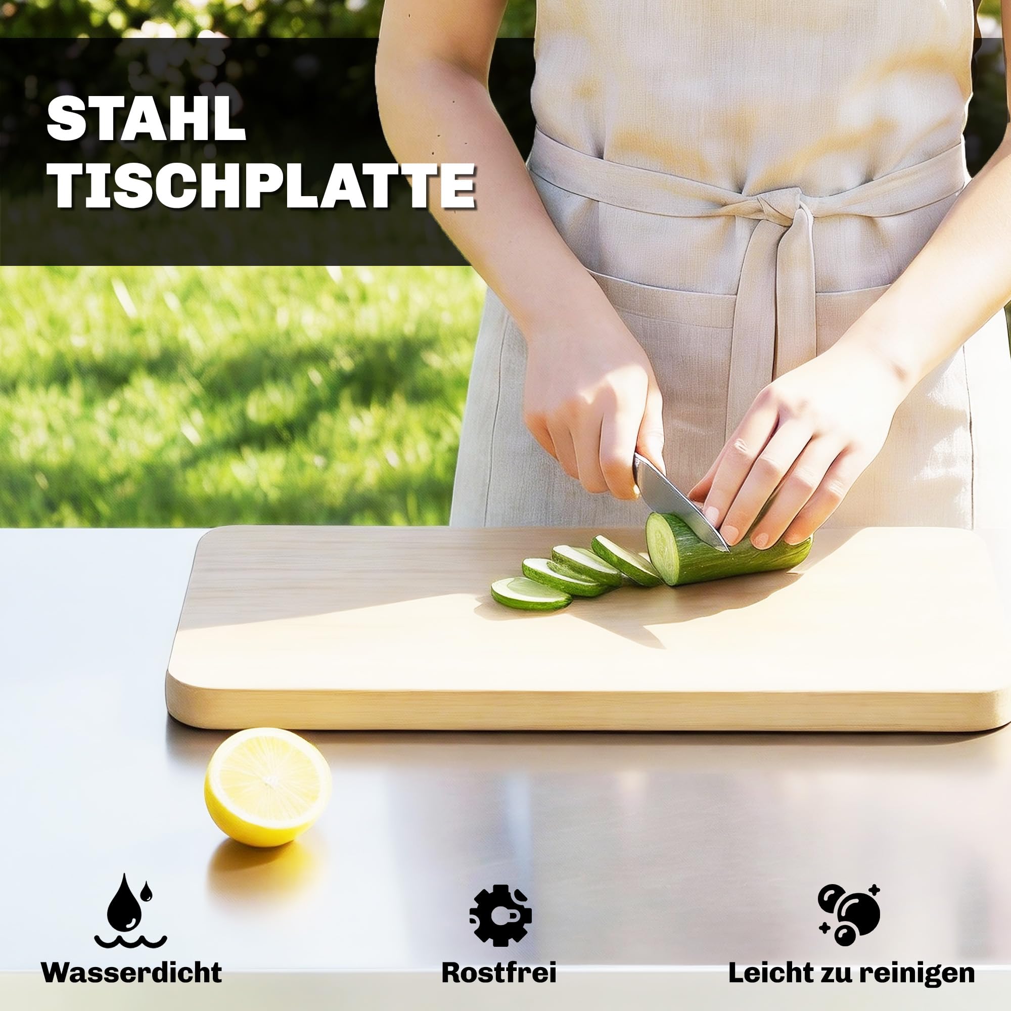 Outsunny Carrito de barbacoa de 5 niveles, mesa de barbacoa con superficie de trabajo de acero inoxidable, ajustable, estantes, cajón, ruedas, soporte para especias, soporte para bolsas de basura