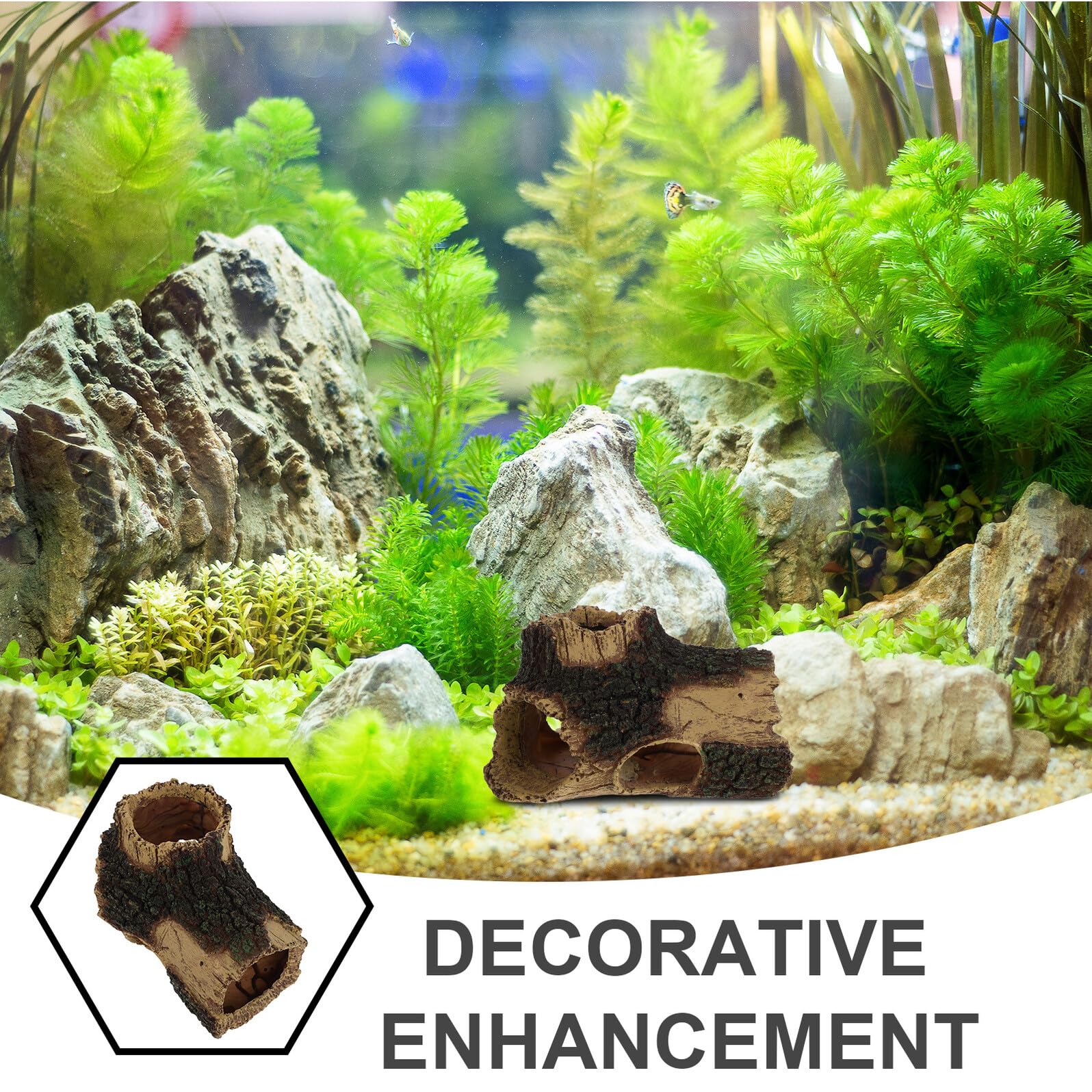 Toddmomy Tronco d Albero in Resina per Acquario Grotta Decorativa per Pesci e Gamberetti Nascondiglio per Acquario Forma di Radice d Albero