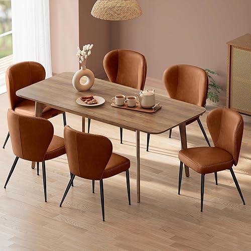 Miniatura 27 de VASAGLE Colección EKHO - Juego de 2 sillas de comedor, sillas de cocina tapizadas, asiento cómodo, cuero sintético con costuras, estilo de mediados