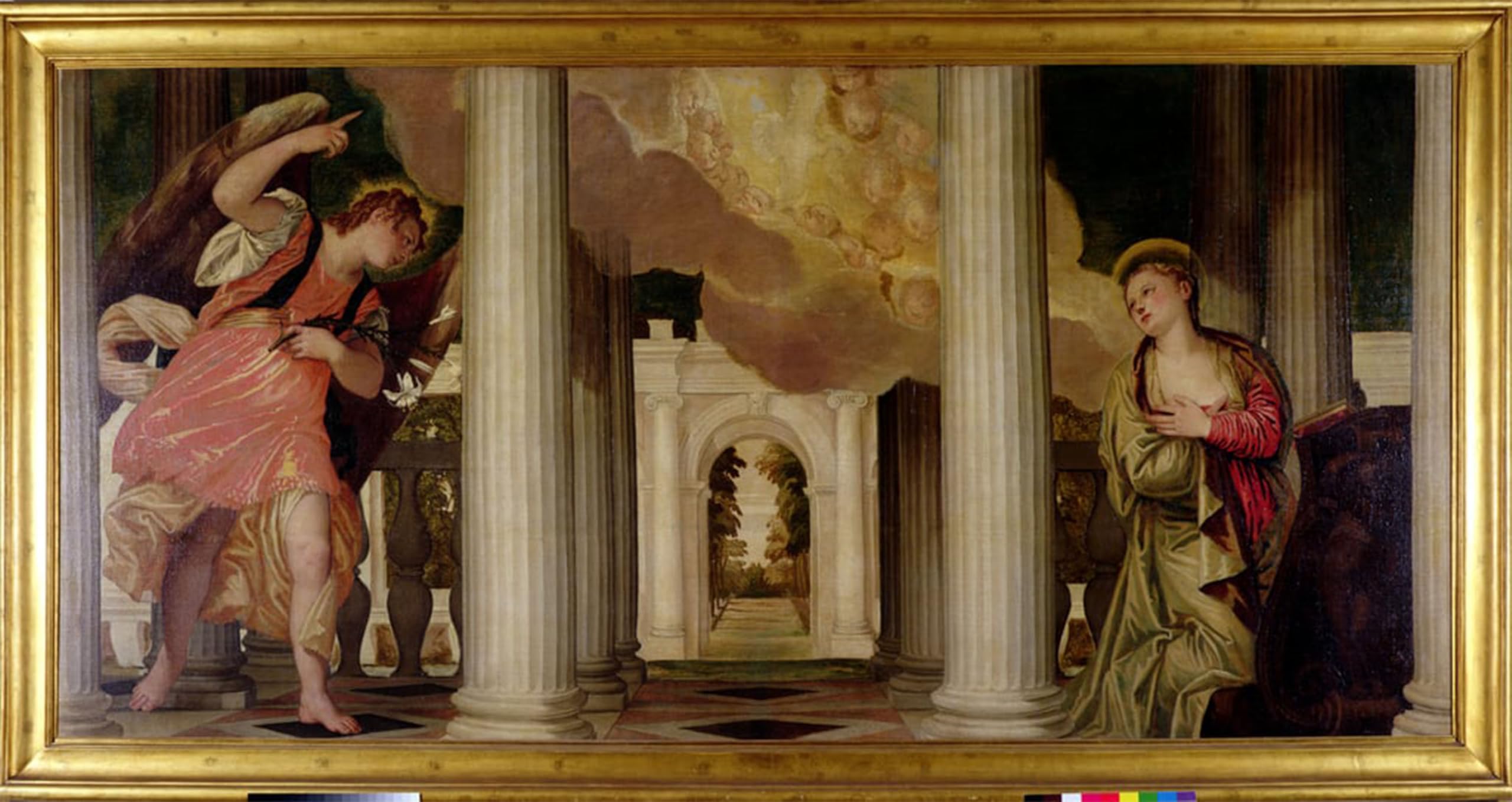ARTXLXXBN Famous Print Painting Colorful Art Print the Annunciation by Paolo Veronese Canvas Art Decorations for Home Decor 60x90cm