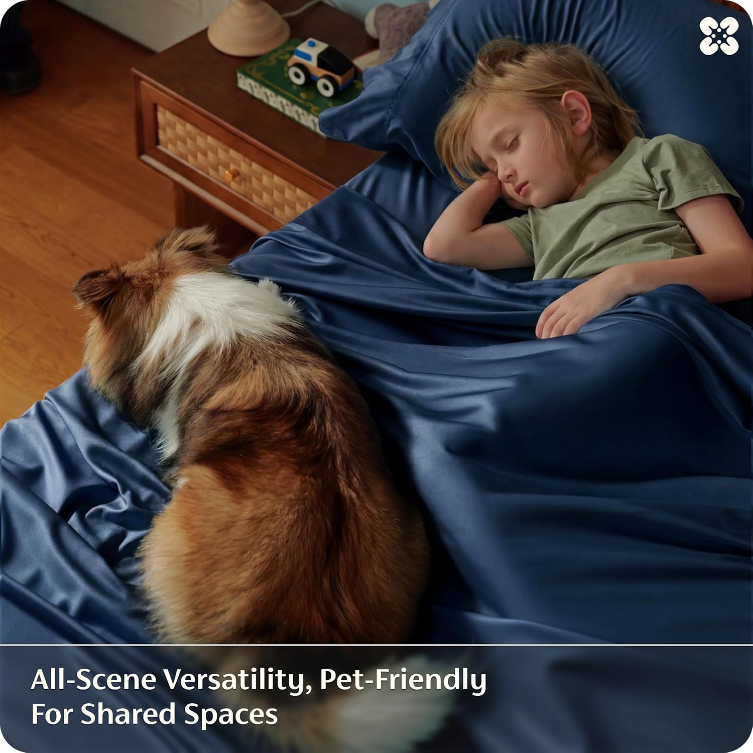 Bedsure King Size Sheets Set, Cooling Sheets for Hot Sleepers, Rayon Derived from Bamboo, PureWoven, Breathable & Soft, Deep Pocket Up to 16 Inches, Hotel Luxury Silky Bedding, Navy