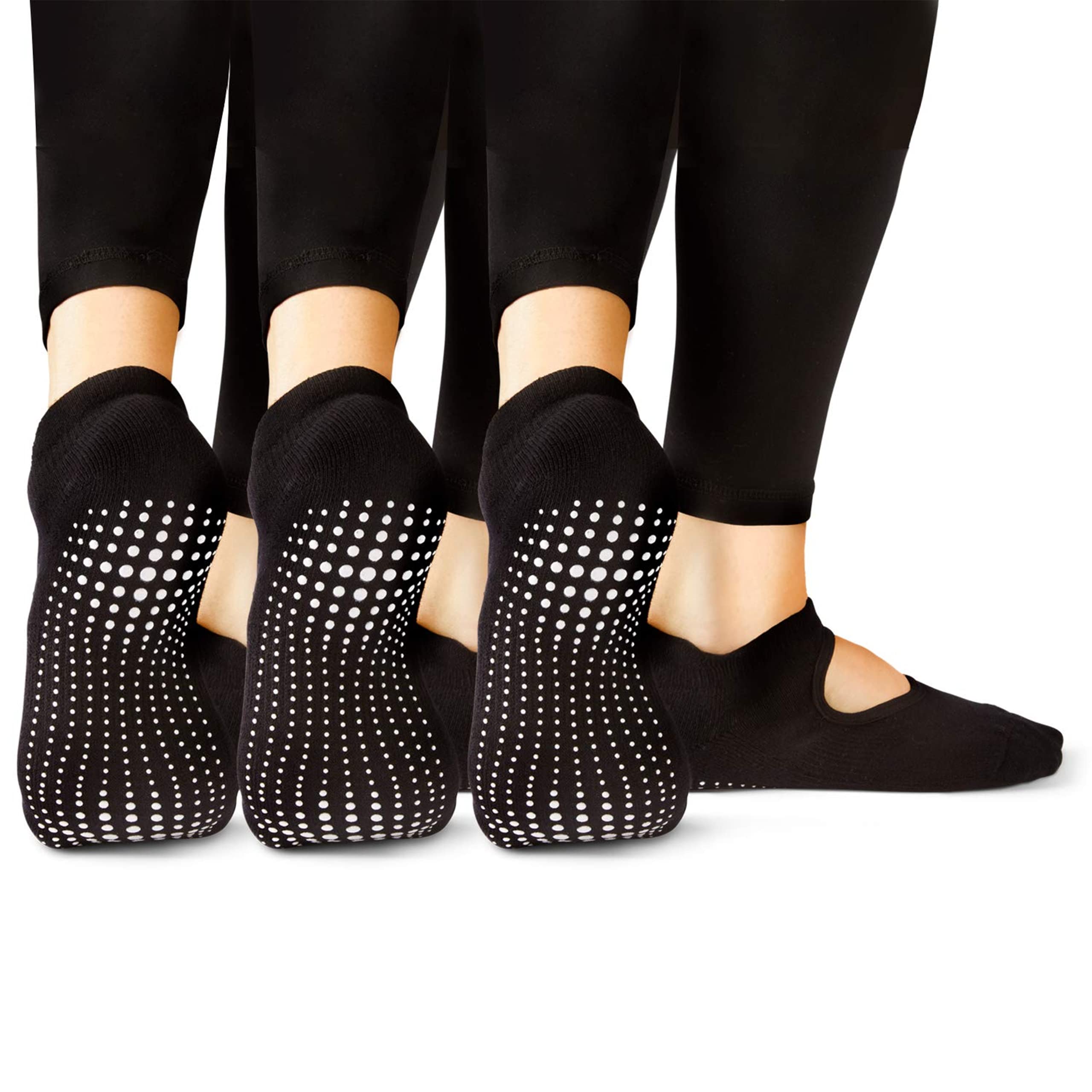 LA ACTIVE Non Slip Yoga Grip Socks - Barre Ballet Pilates Athletic Socks for Men and Women