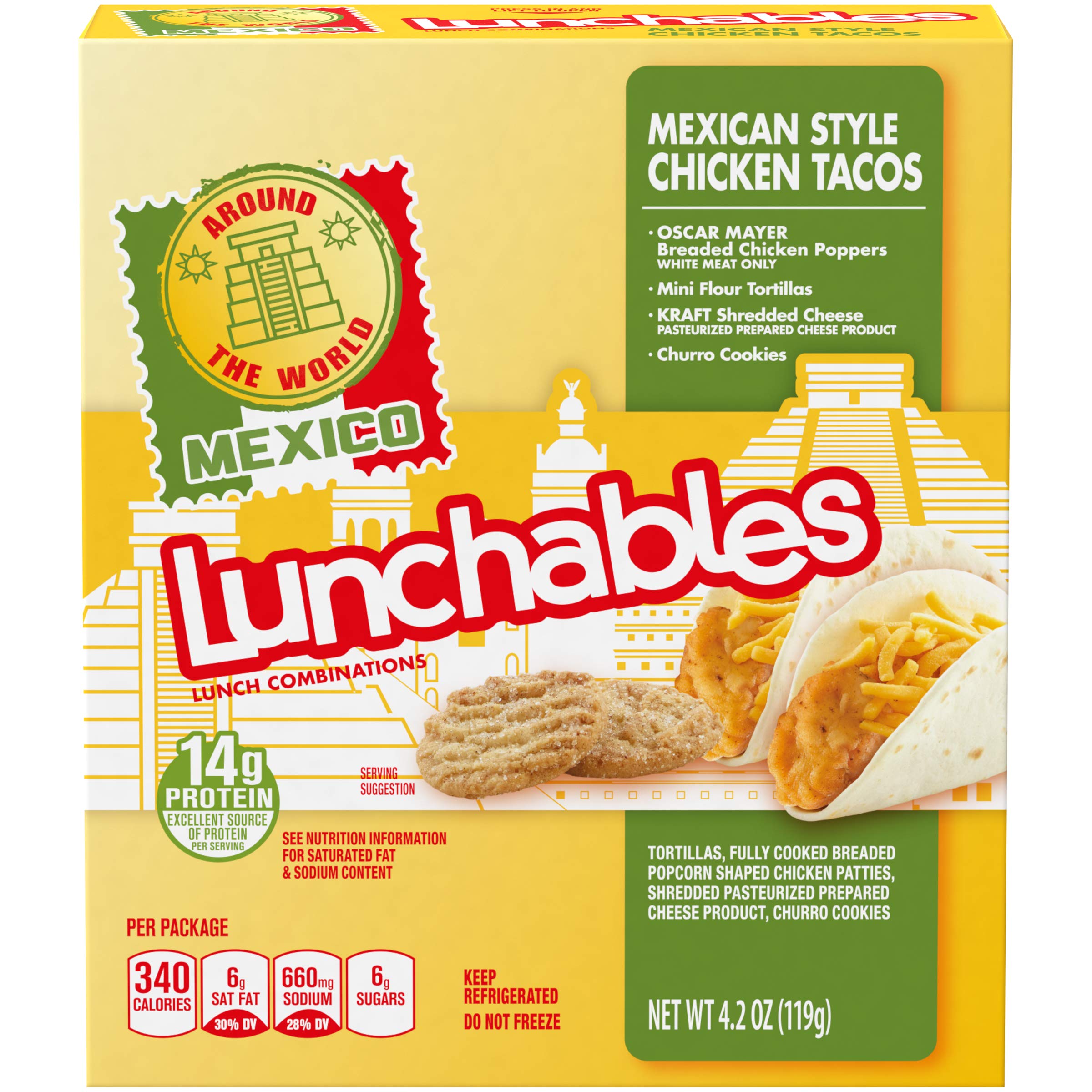 Lunchables Around the World Mexican Style Chicken Tacos Lunch Combinations, 4.2 oz