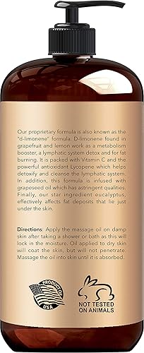 Miniatura 2 de New York Biology Aceite de masaje anticelulítico y células madre, 8 onzas líquidas, fabricado con aceites 100% naturales, aceite corporal sensual