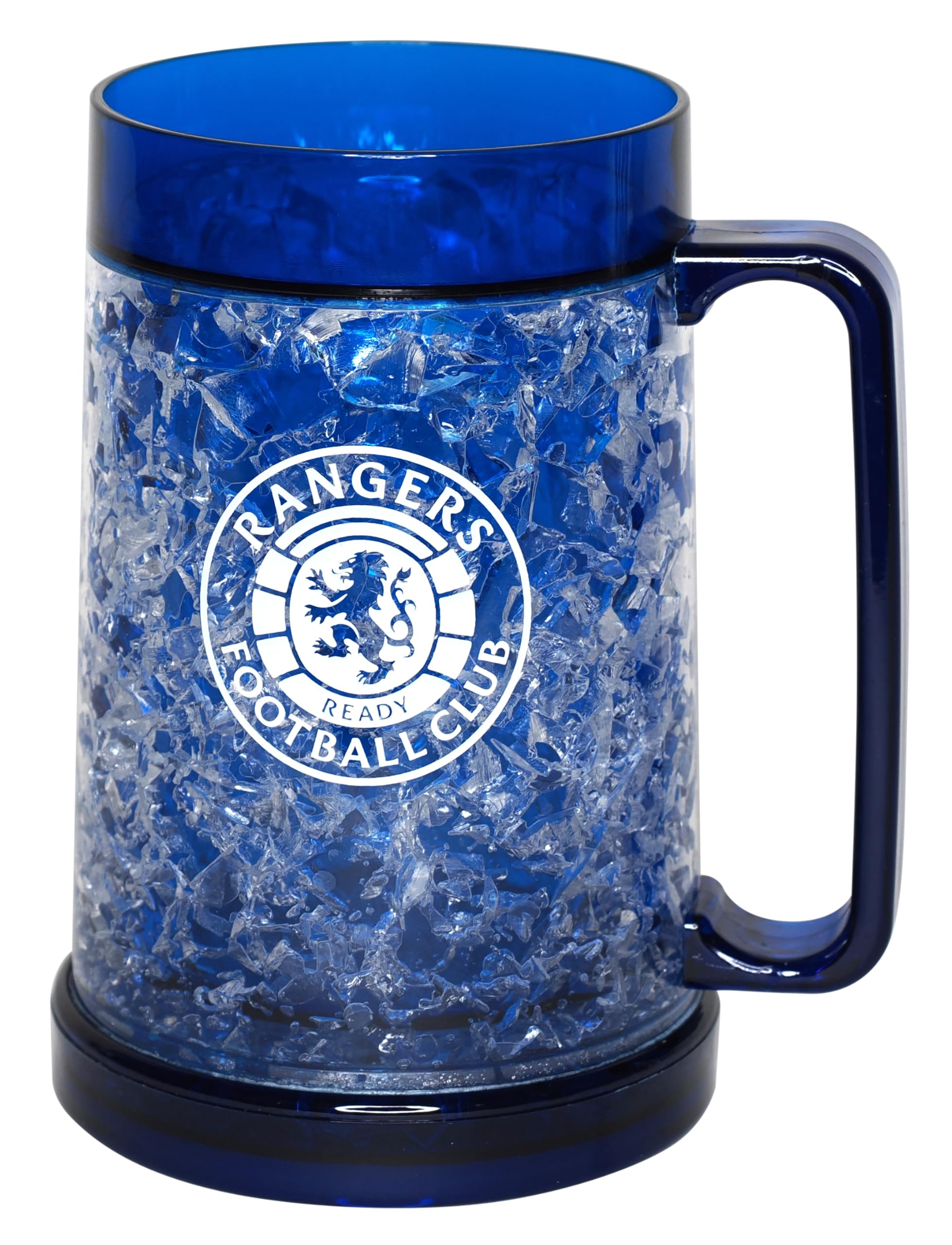 Generic Rangers Freezer Mug Tankard Plastic Pint Glass - 14.13 oz, Blue, Insulated, Modern Style, Reusable, Official Licensed Product