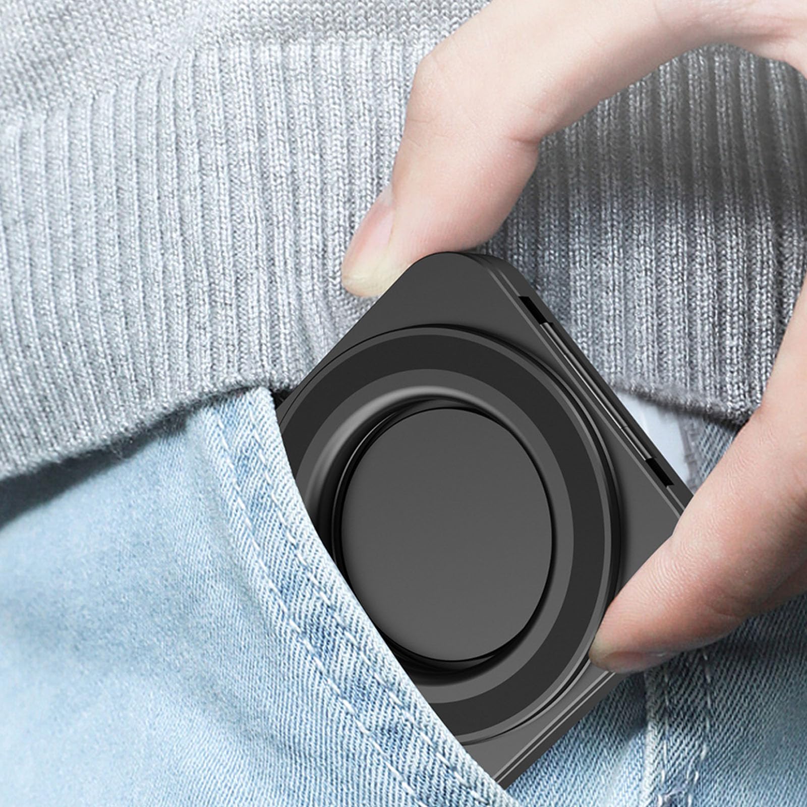 Soporte de teléfono ajustable de 360 grados, doble cara, plegable, muy delgado, apto para todos los teléfonos inteligentes, soporte de aluminio para teléfono