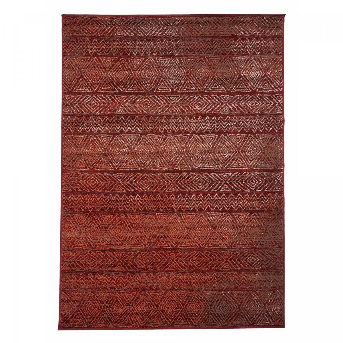 UN AMOUR DE TAPIS - tapis pour grand salon af chila rouge, orange, marron, blanc - 160 x 230 cm - tapis berbère inspi 5086