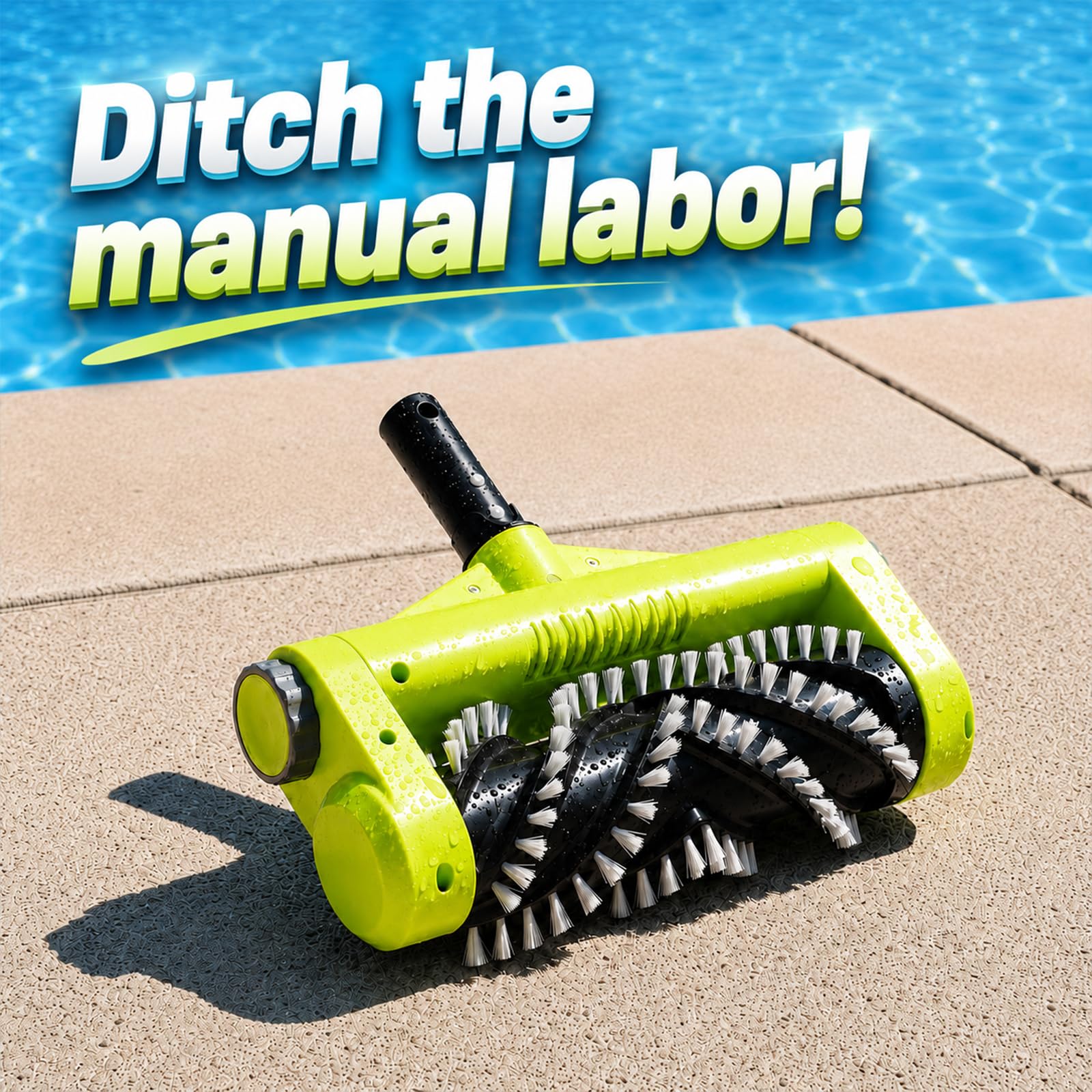 Sepetrel Elektrischer Handbürstenkopf für die Reinigung von Wänden, tragbar und wiederaufladbar, schnurlos, für den Innen- und Oberboden