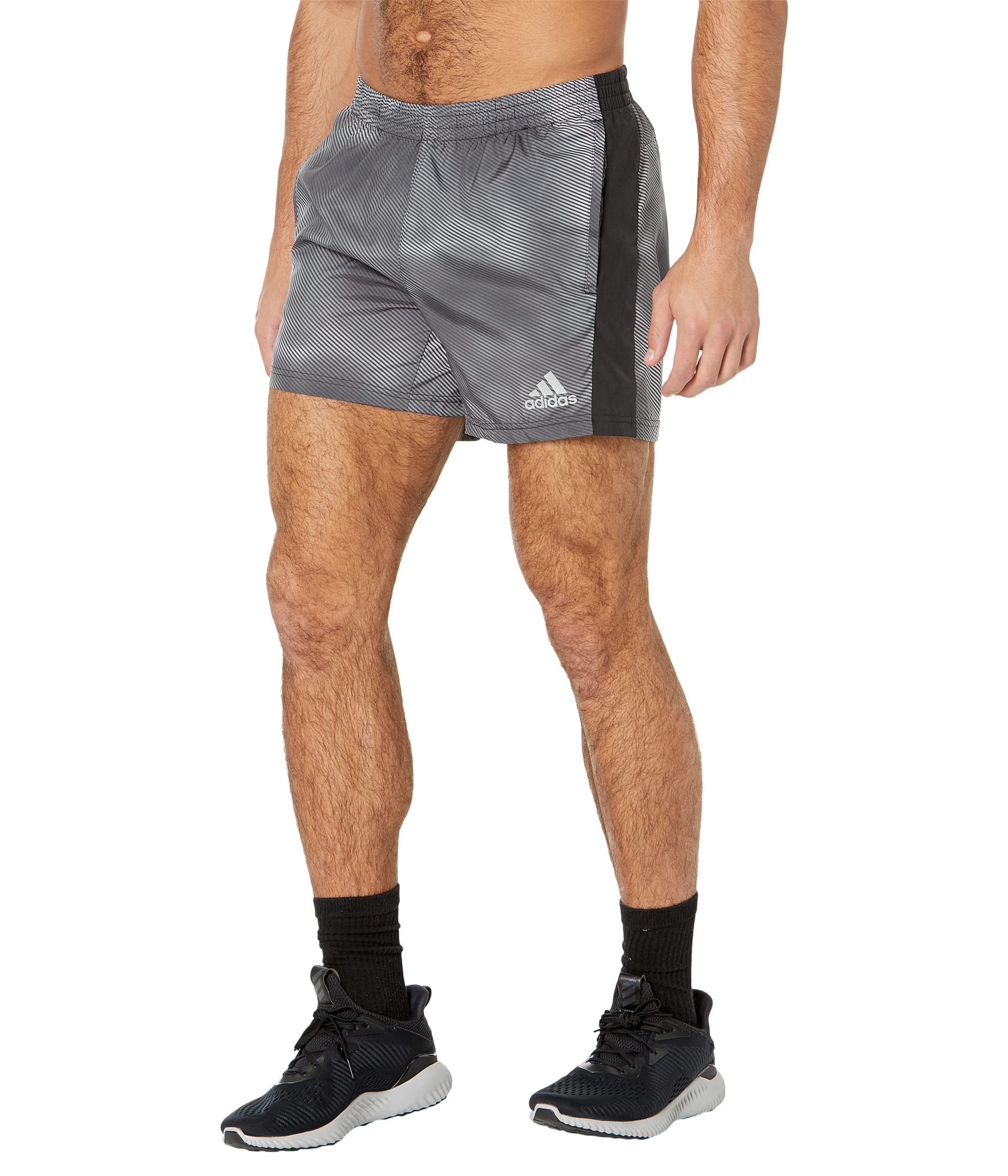 adidas Men's Own The Run Colorblock Shorts, Grey/Grey/Black, Large