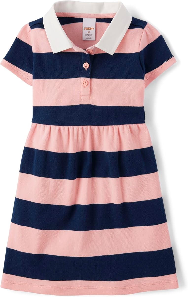Gymboree Vestido polo de manga corta para niñas y niños pequeños