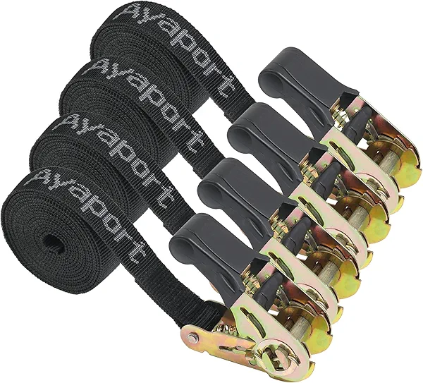 Ayaport Endless Ratchet Strap 1 inch 6 feet 2500LBS Break Strength (no Hook) Small Short Ratcheting Tie Down Motorcycle Car Roof Rack Trailer Cargo Straps