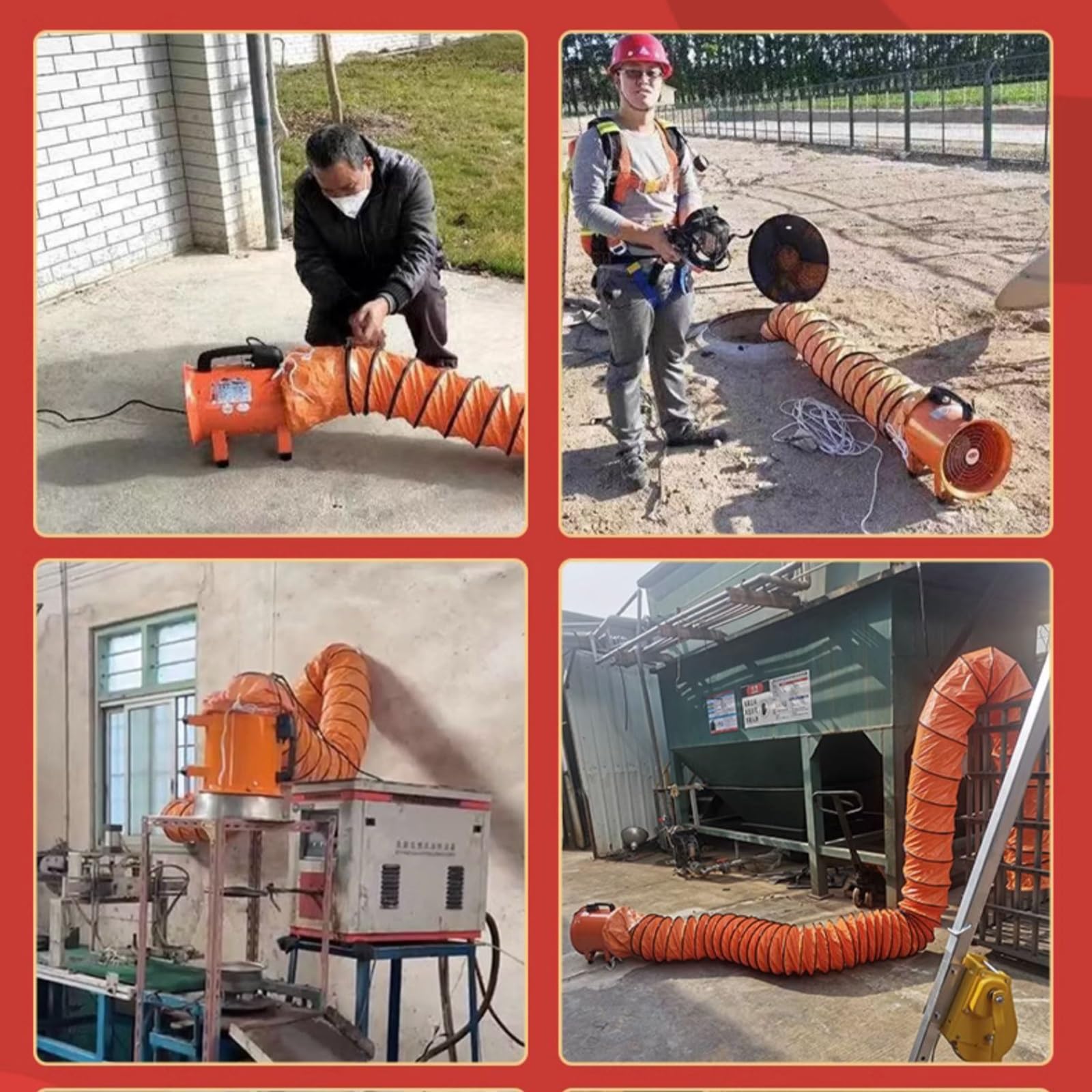 Tubo Flessibile 75 Mm 100 Mm 150 Mm 200 Mm PVC PVC Flessibile, Condotto Di Scarico, Tumuli Con Dotti Di Ventilazione Per Soffiatore Di Tunnel(L-16ft Dia 150mm/6'')