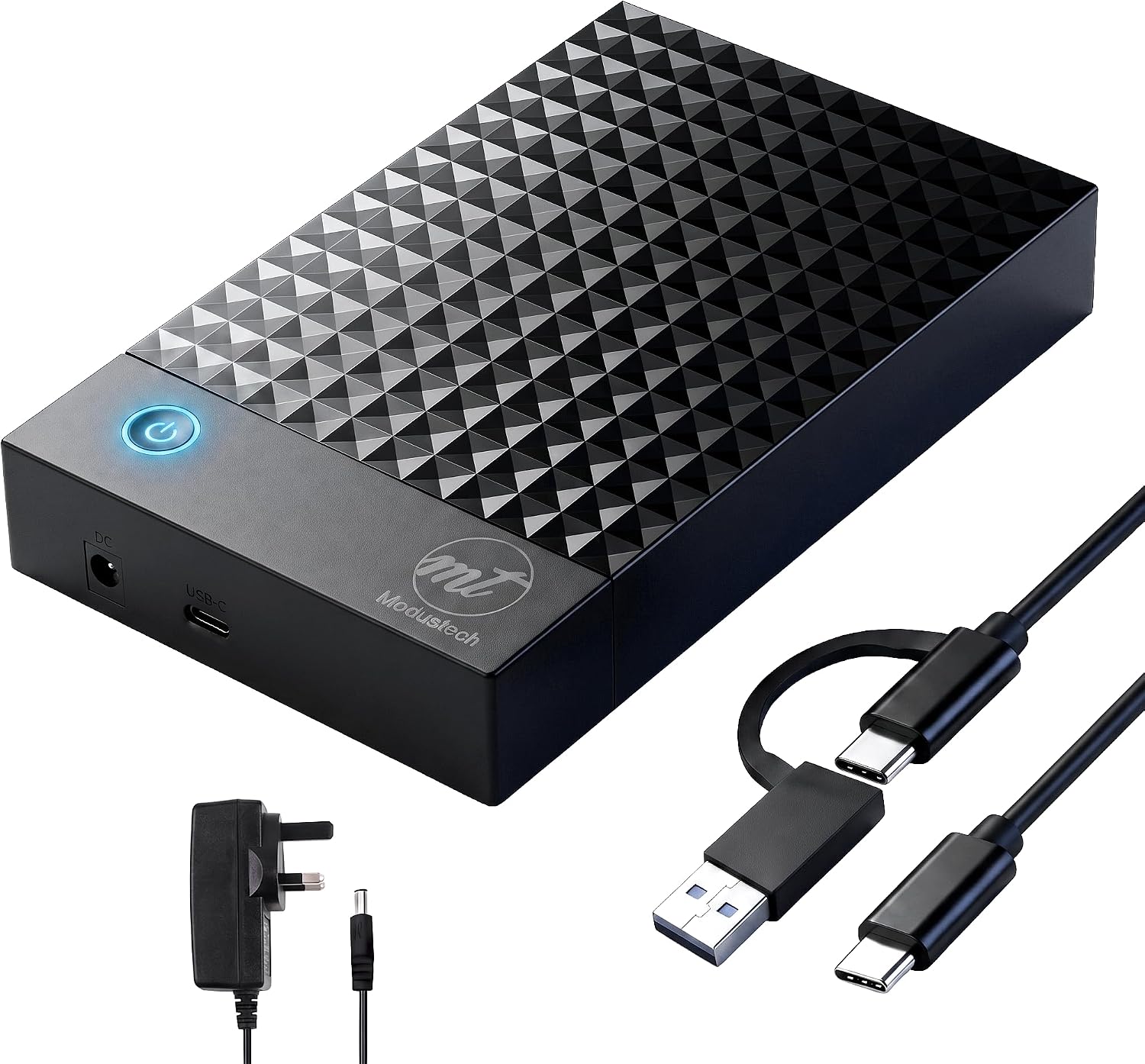 ModusTech Vault 4TB desktop external hard drive with USB-C cable