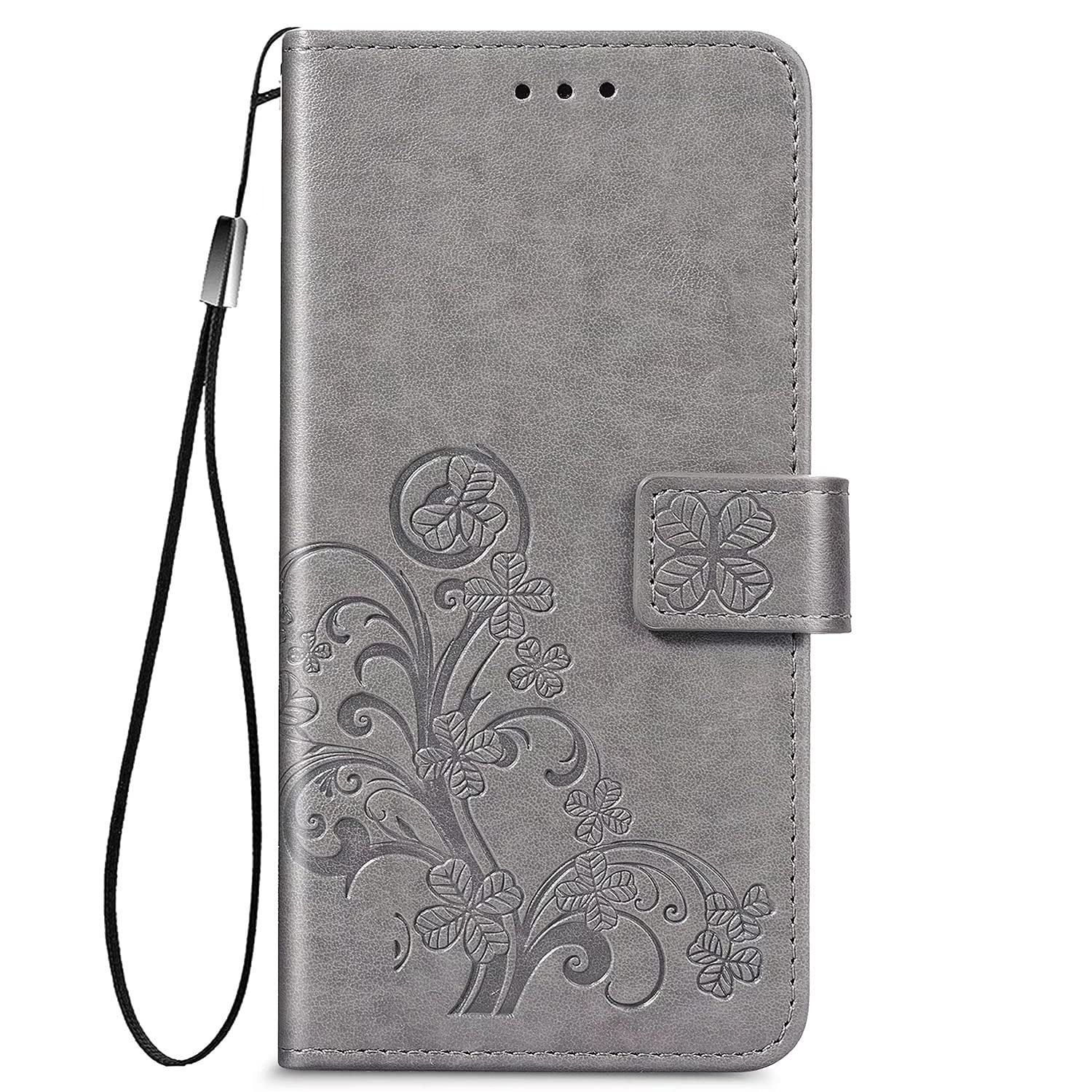 TingYR Cover Motorola Moto G42: Custodia Flip Portafoglio Con Slot Carte E Funzione Stand, Antiurto, Grigia - 2
