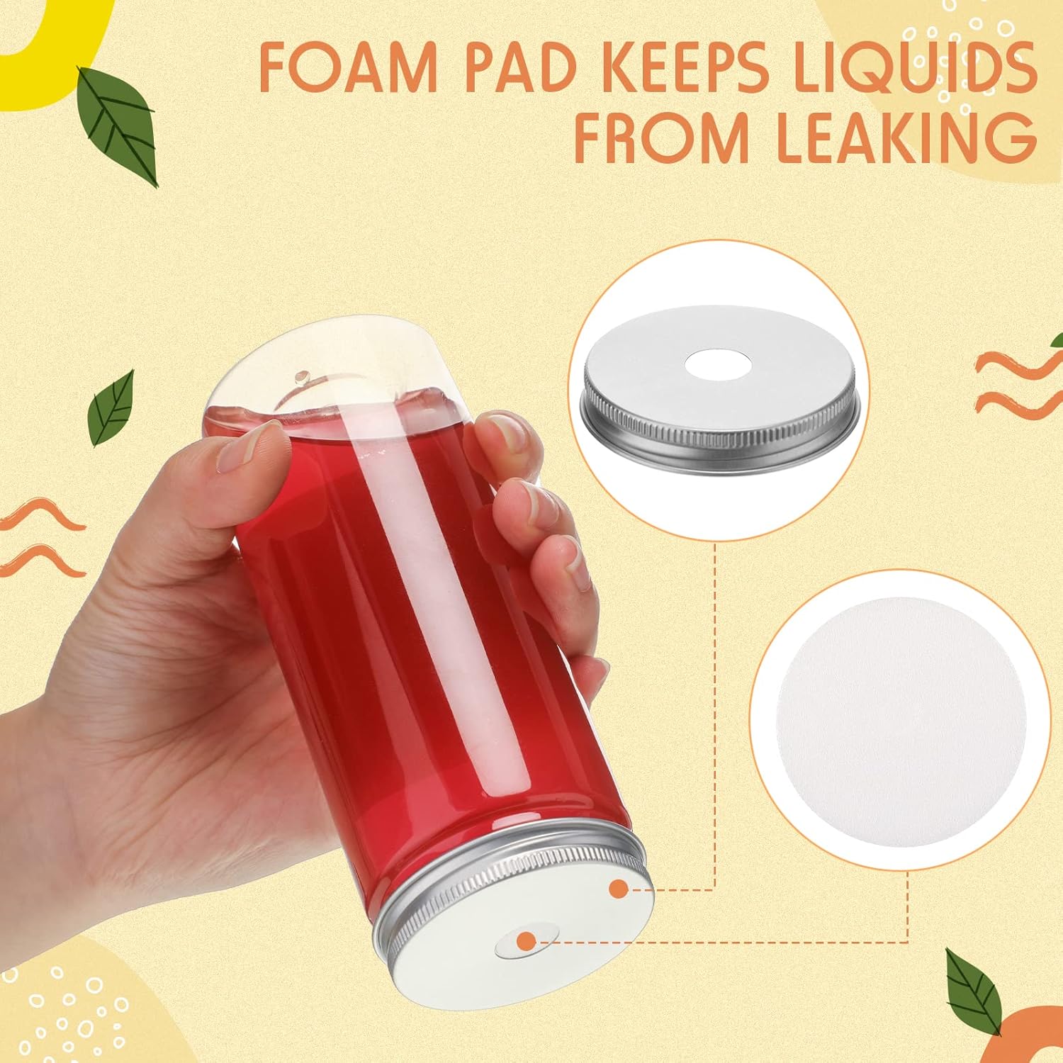 Irenare 20 Pcs 8 oz Mini Plastic Juice Bottles with Airtight Lids and Straws Clear Mason Jars Drinking Bottle Bulk for Smoothies Juices Shakes Beverage Cups Containers, Bottles and Straws - Image 4