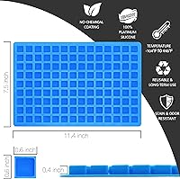 Vista 7 de Anaeat Molde cuadrado de silicona para dulces de 126 cavidades, paquete de 2 mini moldes de silicona antiadherente para caramelos caseros, gelatina