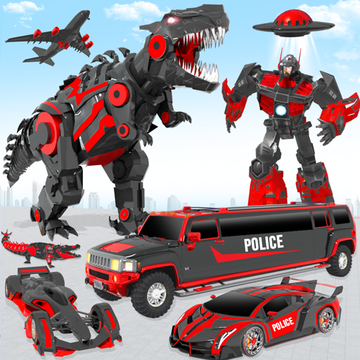 Dino Robot Limo Car Game