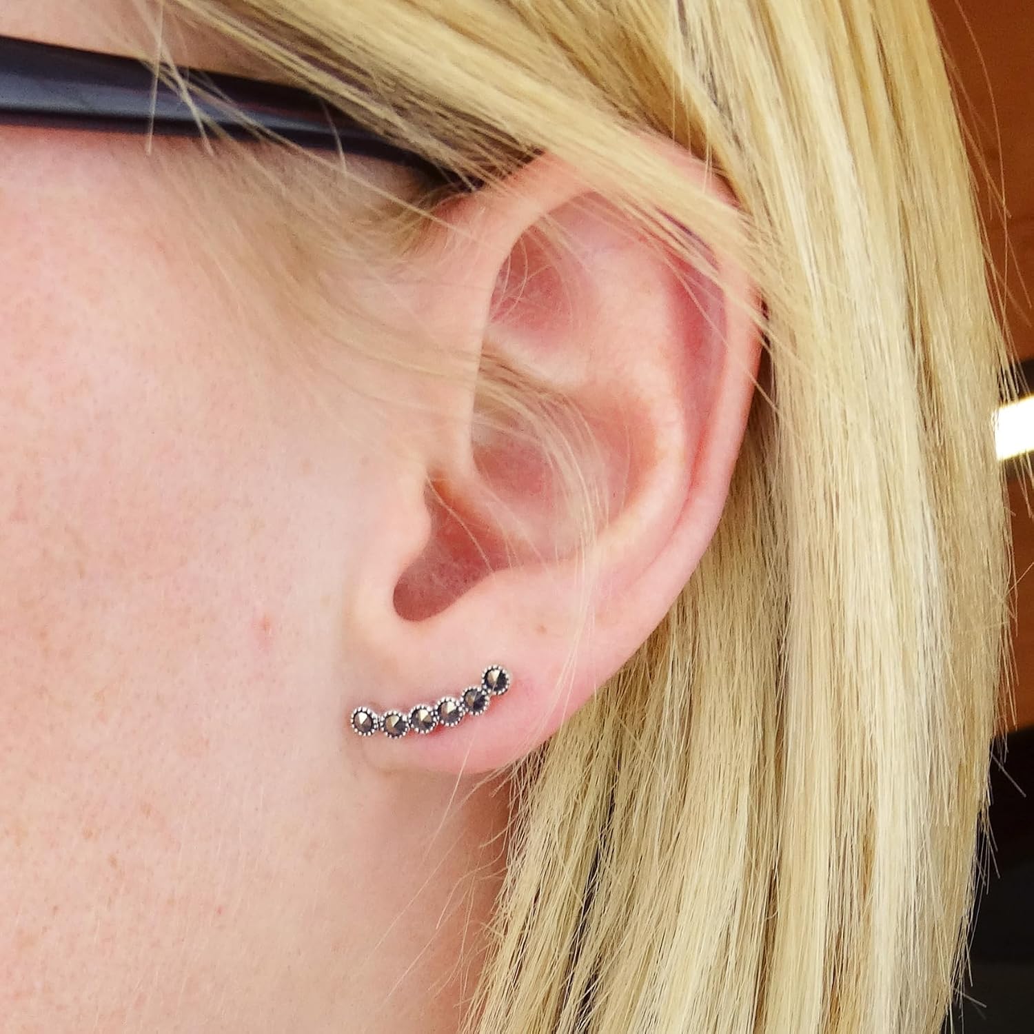 FashionJunkie4Life Sterling Silver Shapes Stud Earrings with Butterfly Backs
