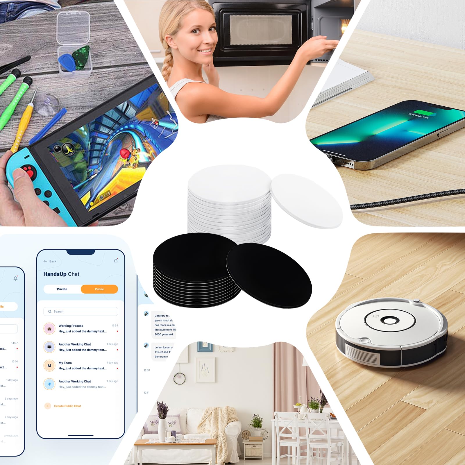 NFC Tag Ntag215 25 Pezzi Adesivi Riscrivibili 504 Byte 25 Mm Compatibili Smartphone NFC