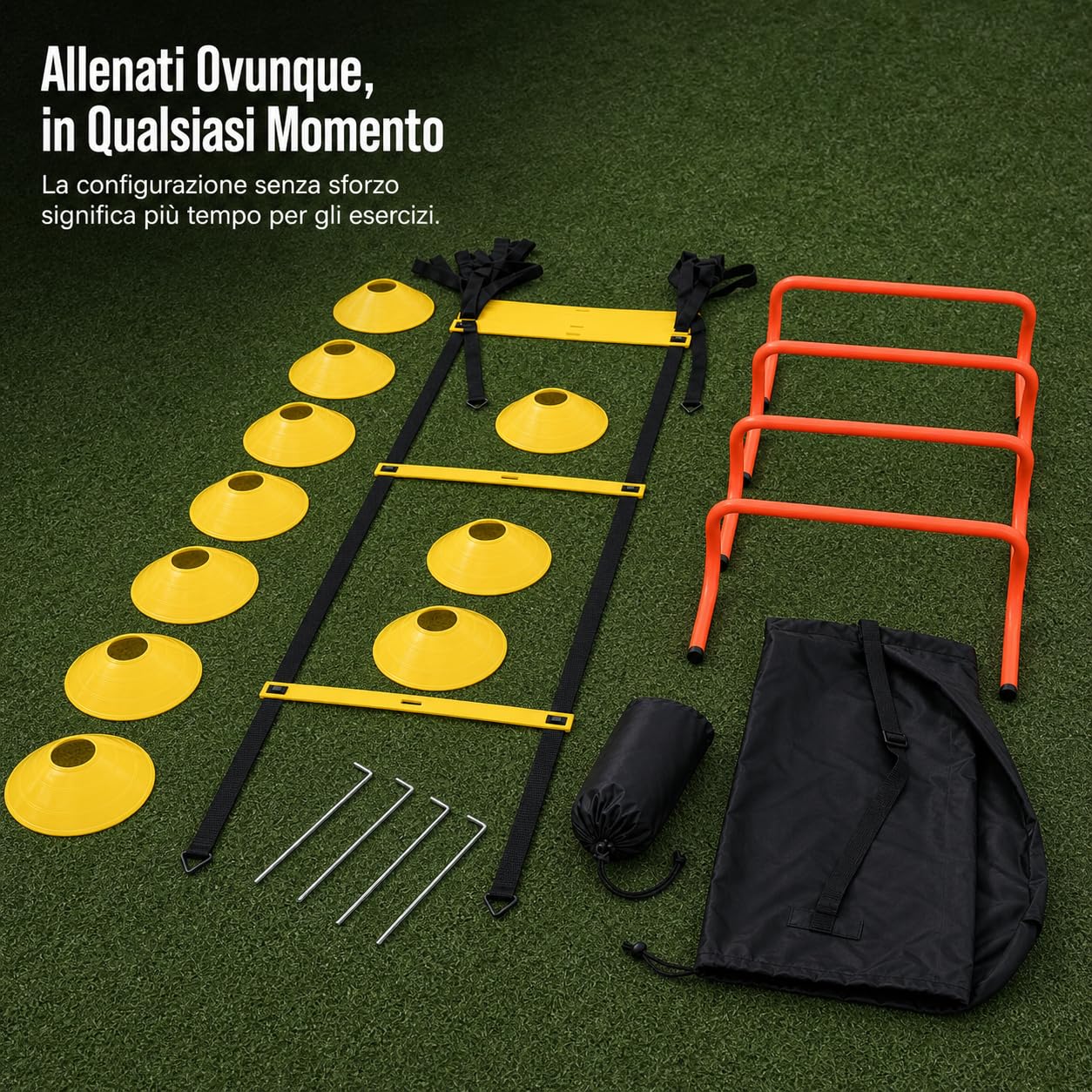Kit Allenamento Agilità Calcio Velocità, Set A