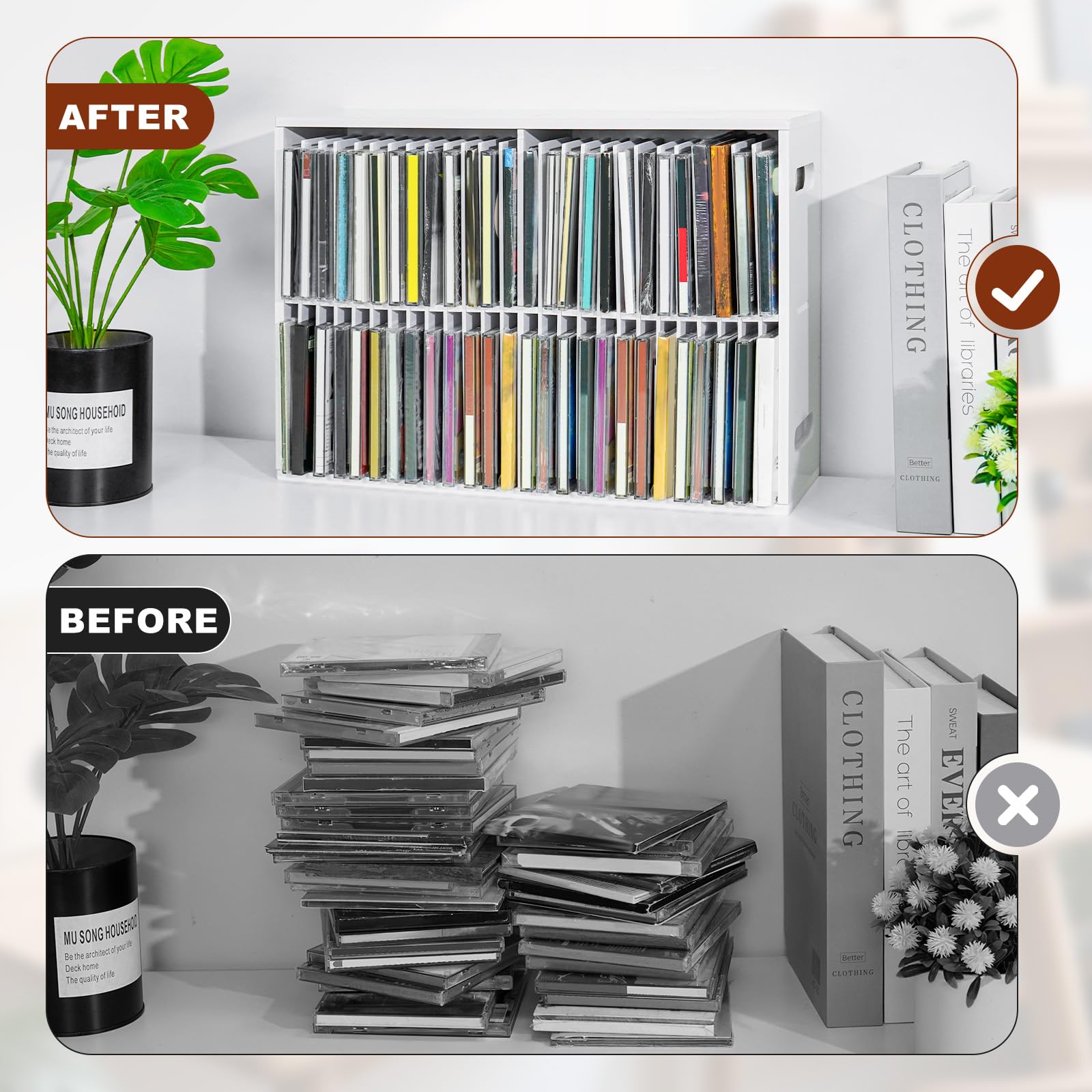 Jewel Rak Snapklik.com : 52 Slots CD Storage Holder, Wall-Mounted CD Display ...