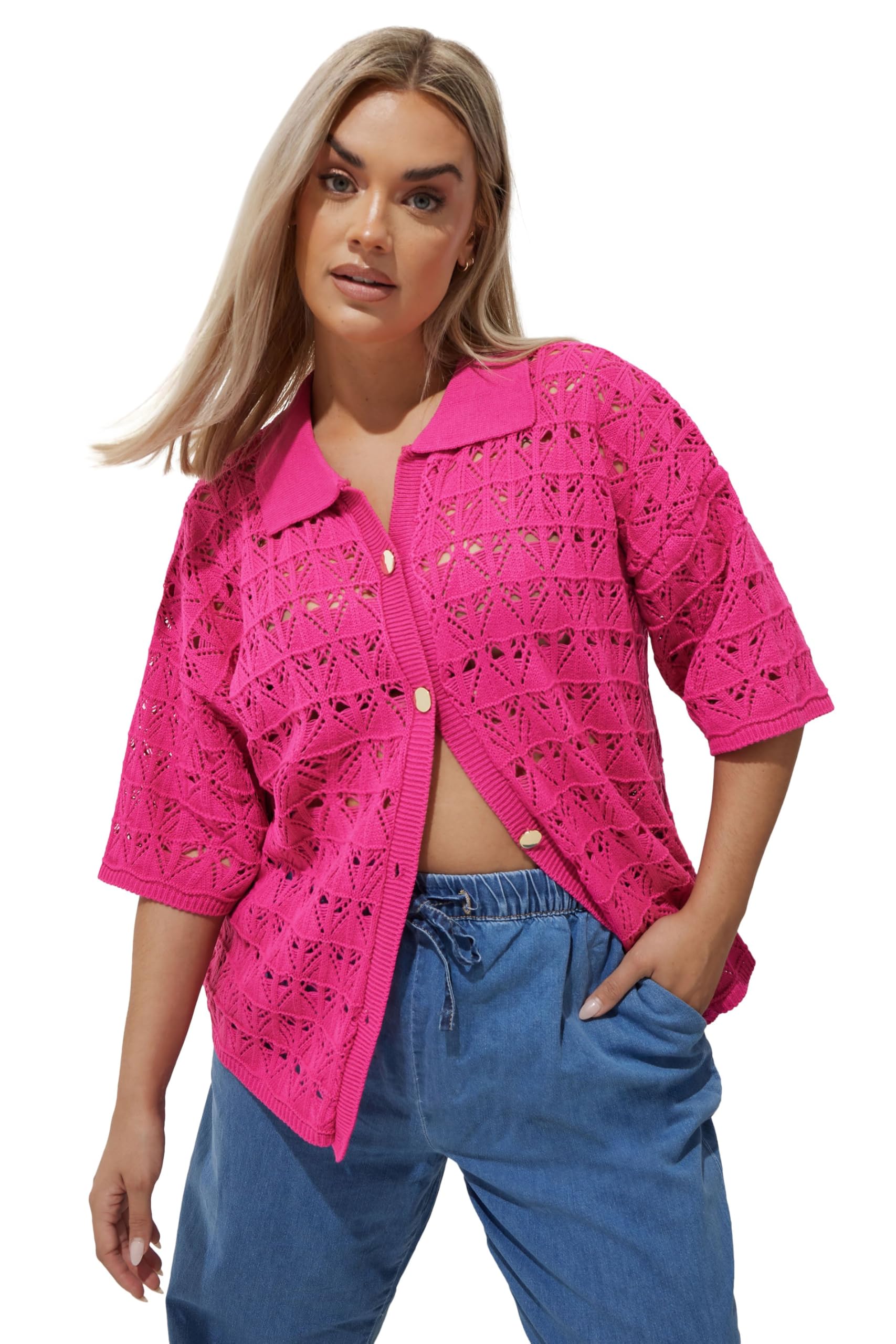 Limited Collection Curve Crochet Shirt - Women's - Plus Size Curve