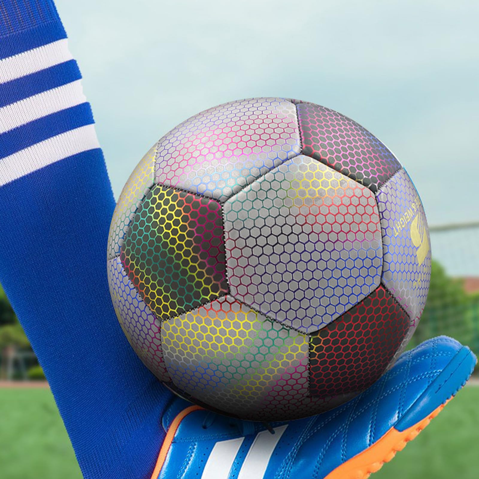 Balones de fútbol reflexivo de brillo nocturno para interior y exterior para el tren de equipo al aire libre
