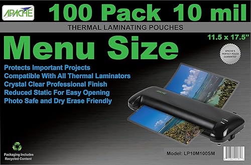 Miniatura 13 de Apache Bolsas de laminado de 10 mil, para hojas de papel tamaño carta de 8.5 x 11 pulgadas, 9 x 11.5 pulgadas, paquete de 100