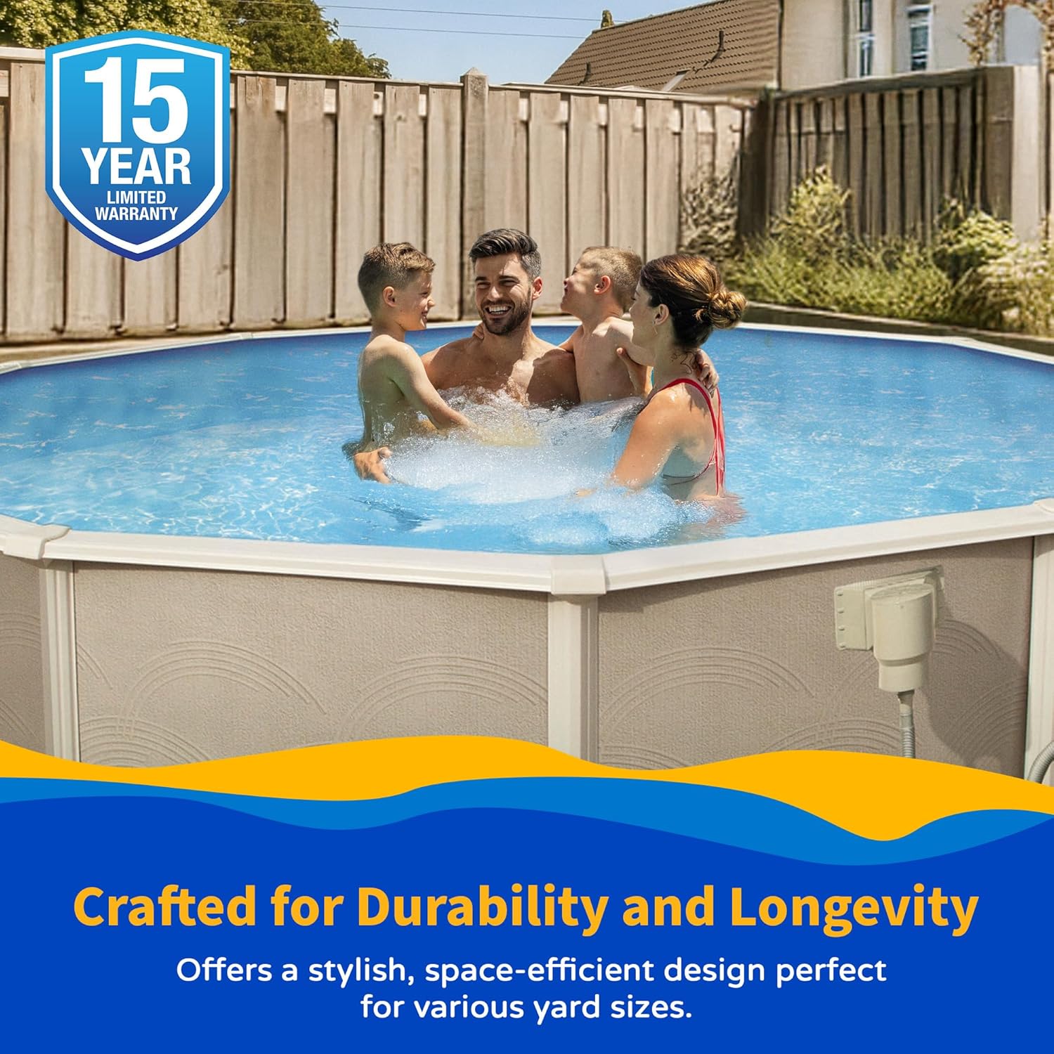 Belize 18-ft Round 52-in Deep 6-in Top Rail Swimming Pool Package