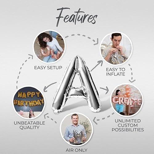 Miniatura 3 de Globos de letras  WILL YOU BE MY GF Letras del alfabeto de 16 pulgadas de aluminio Mylar globo para el día de San Valentín (plateado)