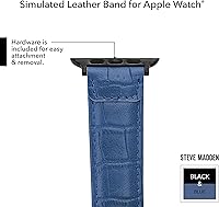 Vista 18 de Steve Madden Correa de moda de grano de cocodrilo para Apple Watch Azul