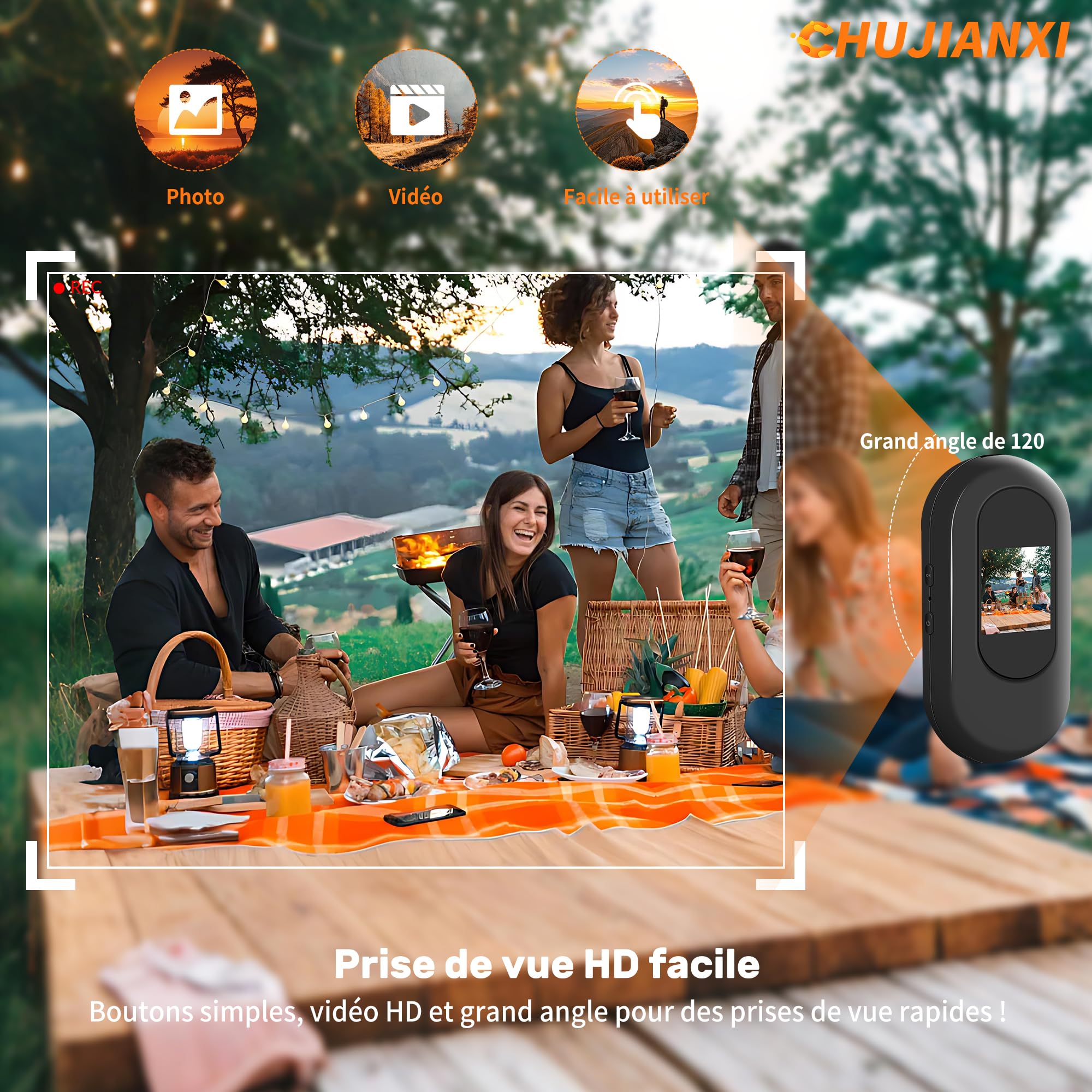 Mini Camera Sport 1080P, Mini Caméra d'action avec écran