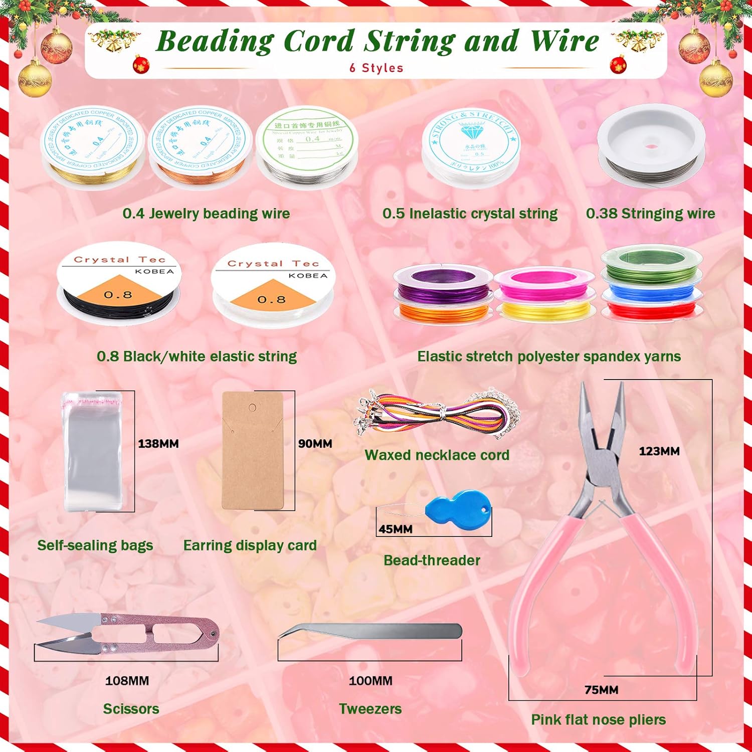 Yholin 2000pcs Irregular Gemstone Beads Kit,Natural Crystal Shell Chips Stone Beads with Earring Hooks Open Jump Rings Elastic String Tools for Earring Bracelet Jewelry Making Supplies