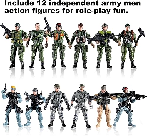 Miniatura 3 de Conjunto de figuras de acción de soldados de los hombres del ejército de Estados Unidos y SWAT con armas militares accesorios para niños y niñas 12