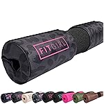 FITGIRL - Squat Pad and Hip Thrust Pad for Leg Day, Barbell Pad Stays in Place Secure, Thick Cushion for Comfortable Squats Lunges Glute Bridges, Olympic Bar and Smith Machine (Deluxe Black Leopard)