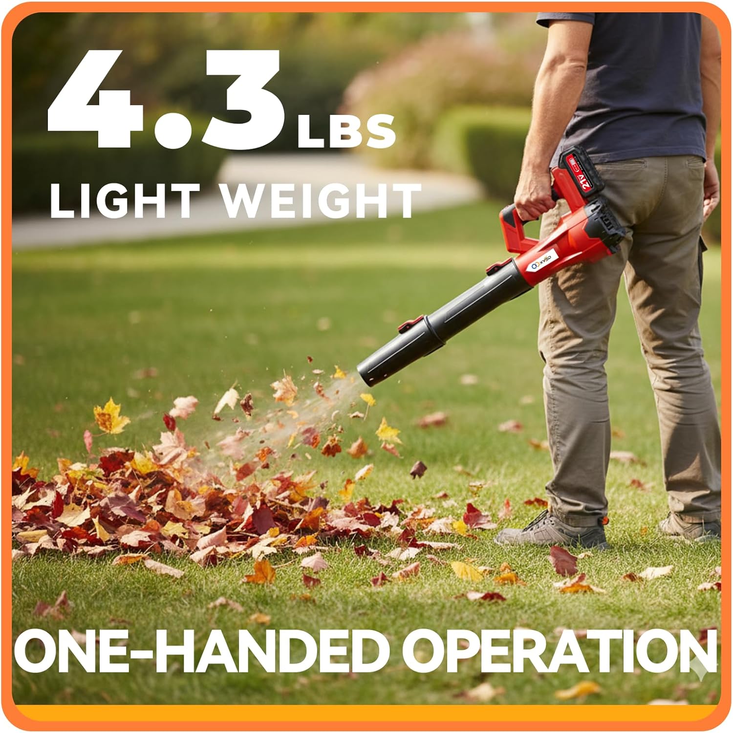 Cordless Leaf Blower, 650 CFM Electric Jet Blower with 21V 4.5Ah Battery, 6 Speed Modes Portable Leaf Blower for Lawn Care, Driveway and Dust Removal (Red)