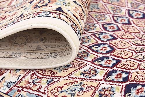 Miniatura 18 de Unique Loom Colección Narenj Adams - Alfombra de área (3 pies x 13 pies 1 pulgada, marfilborgoña)