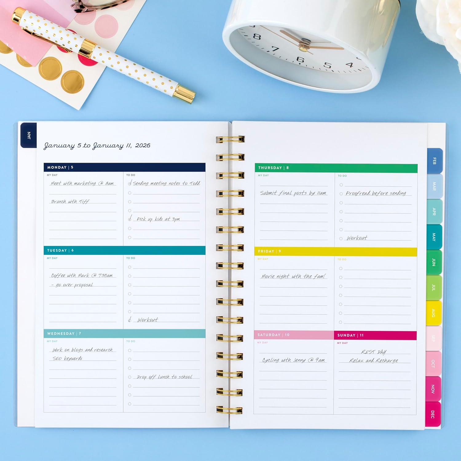 AT-A-GLANCE 2026 Planner, Simplified by Emily Ley, Weekly & Monthly, 5.5" x 8.5", Small, English Garden (EL46-200-26)