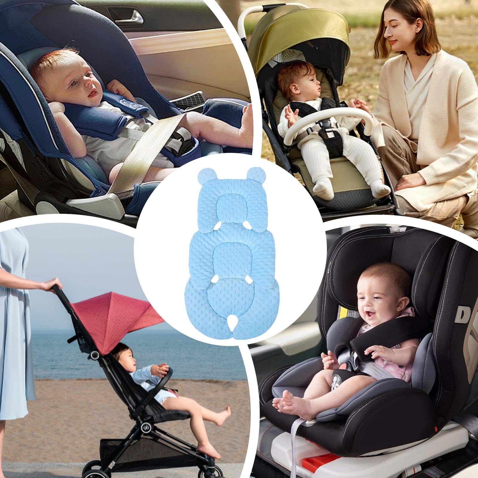 Colchoneta Silla Paseo Universals - Almohadilla Reversible para Cochecitos, Transpirable Y Cómoda 100% Algodón Funda Carrito Bebe, Cojín Doble Cara para Silla De Auto Y Carrito para Verano