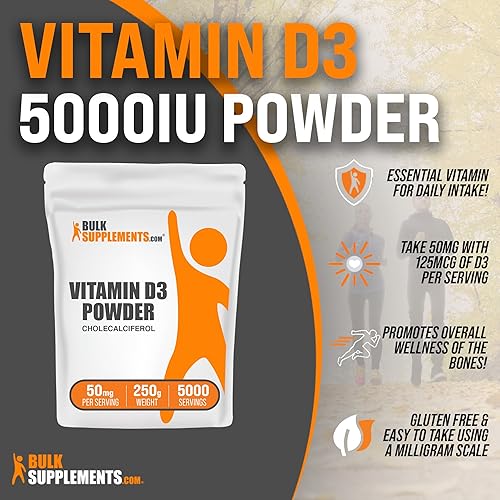 Miniatura 3 de BulkSupplements.com Vitamina D3 (colecalciferol) en polvo - Vitamina pura D3 - Apoyo inmunológico - Apoyo óseo (250 gramos - 8.8 oz)