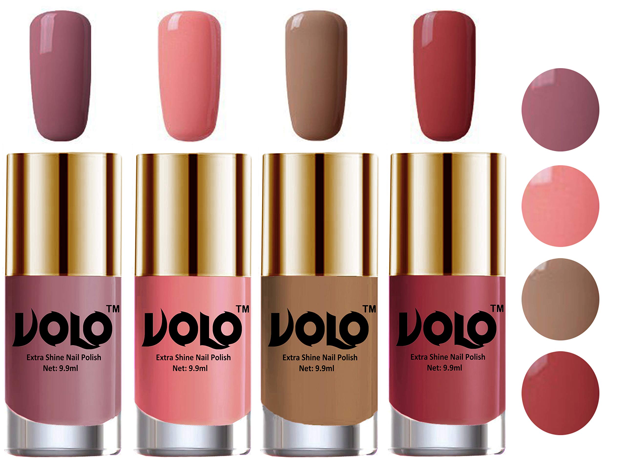 Volo Nail Polish Sets ( 4 Bottles) High Shine Smooth Long Lasting Nail Paints Combo Exceptionally Shine (Nudes Spring, Candy Cotton, Dark Nude and Tan)-image-27