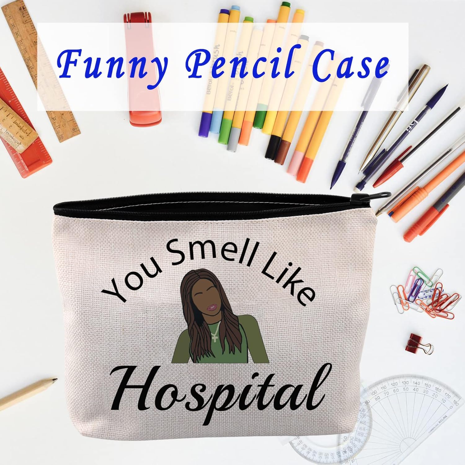 LEVLO Stars Fans Gifts You Smell Like Hospital Makeup Bags Housewives Gifts (You Smell Like Hospital) - Image 9