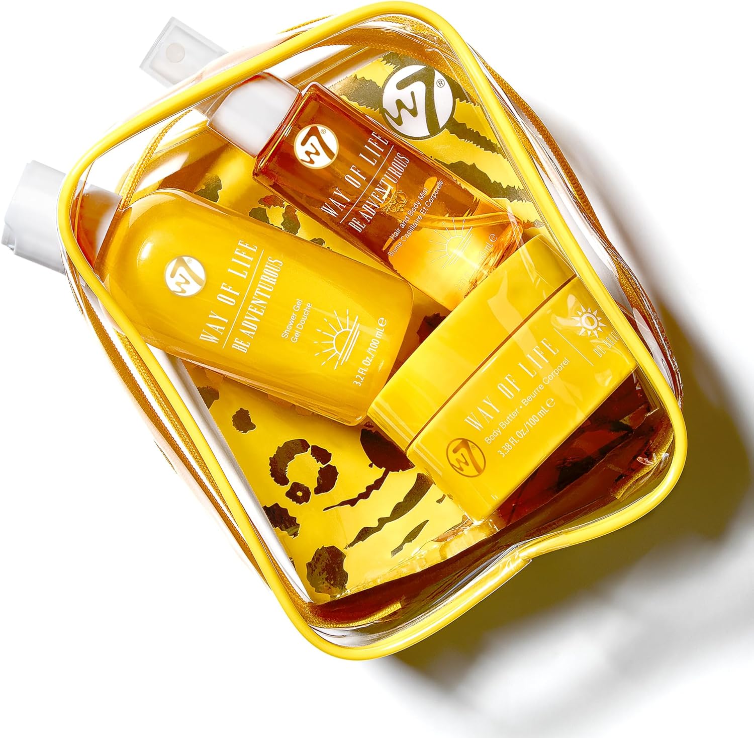 W7 VAY CAY Be Adventurous – Travel Size Skincare Set | Hand Luggage Essentials: Shower Gel & Body Wash, Body Butter & Body Mist | Energising & Hydrating Body Care for Radiant Skin