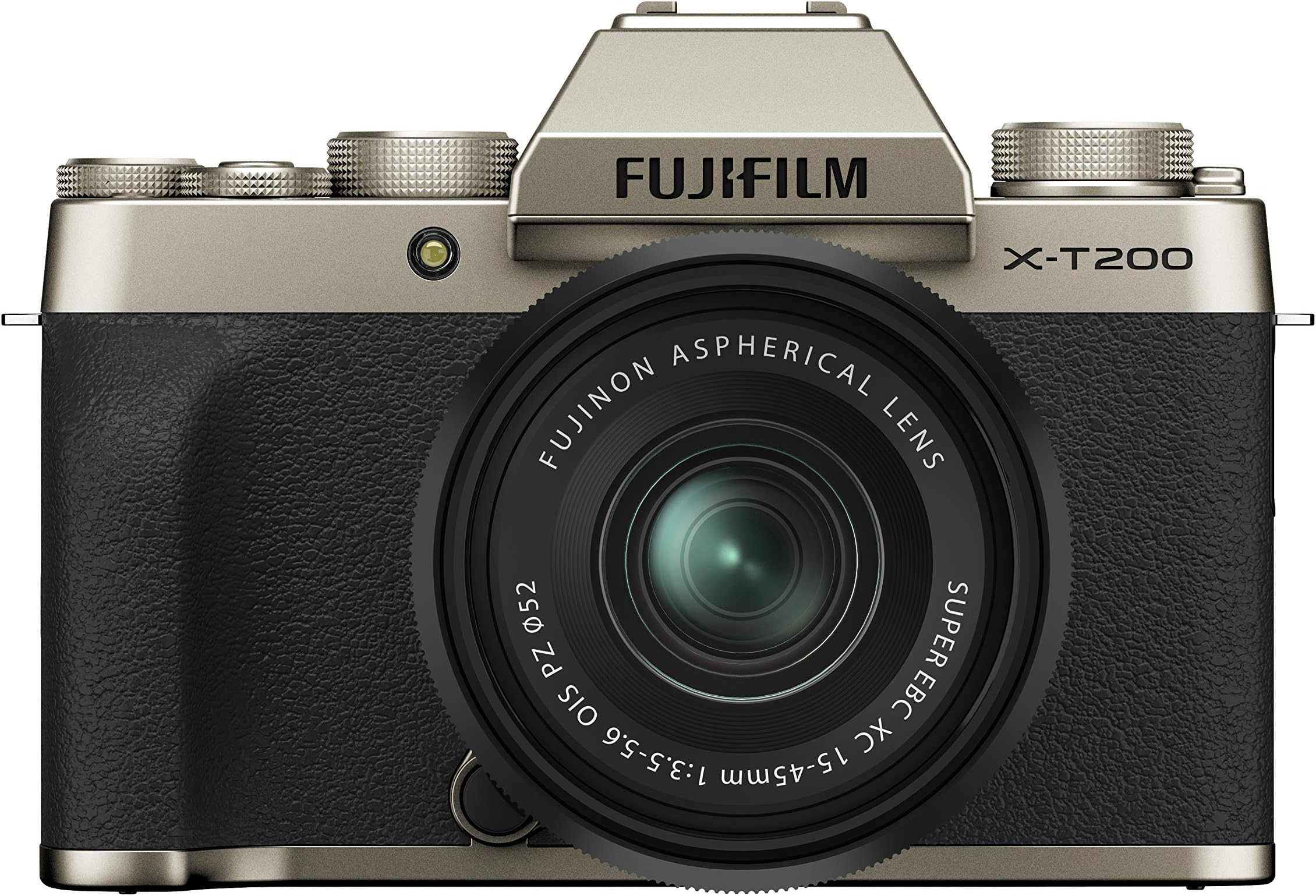 Fujifilm X-T200 Mirrorless Digital Camera, Champagne Gold with Fujinon XC15-45 mm Optical Image Stabilisation Power Zoom Lens kit