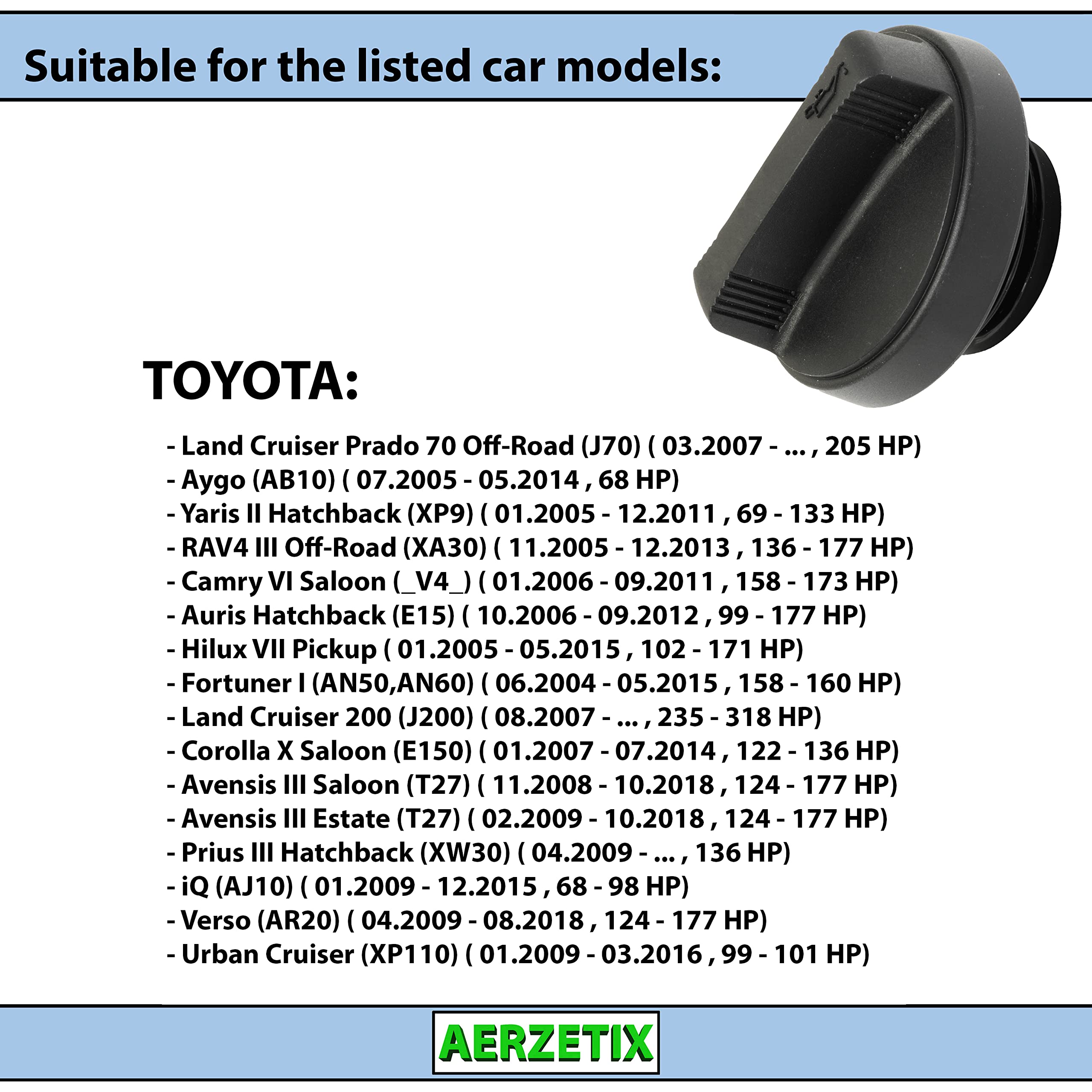 AERZETIX - C66369 - Tappo di riempimento olio - materiale: plastica - compatibile con numeri OE 12180 38010, 12180 40020 - riparazione, officina, auto