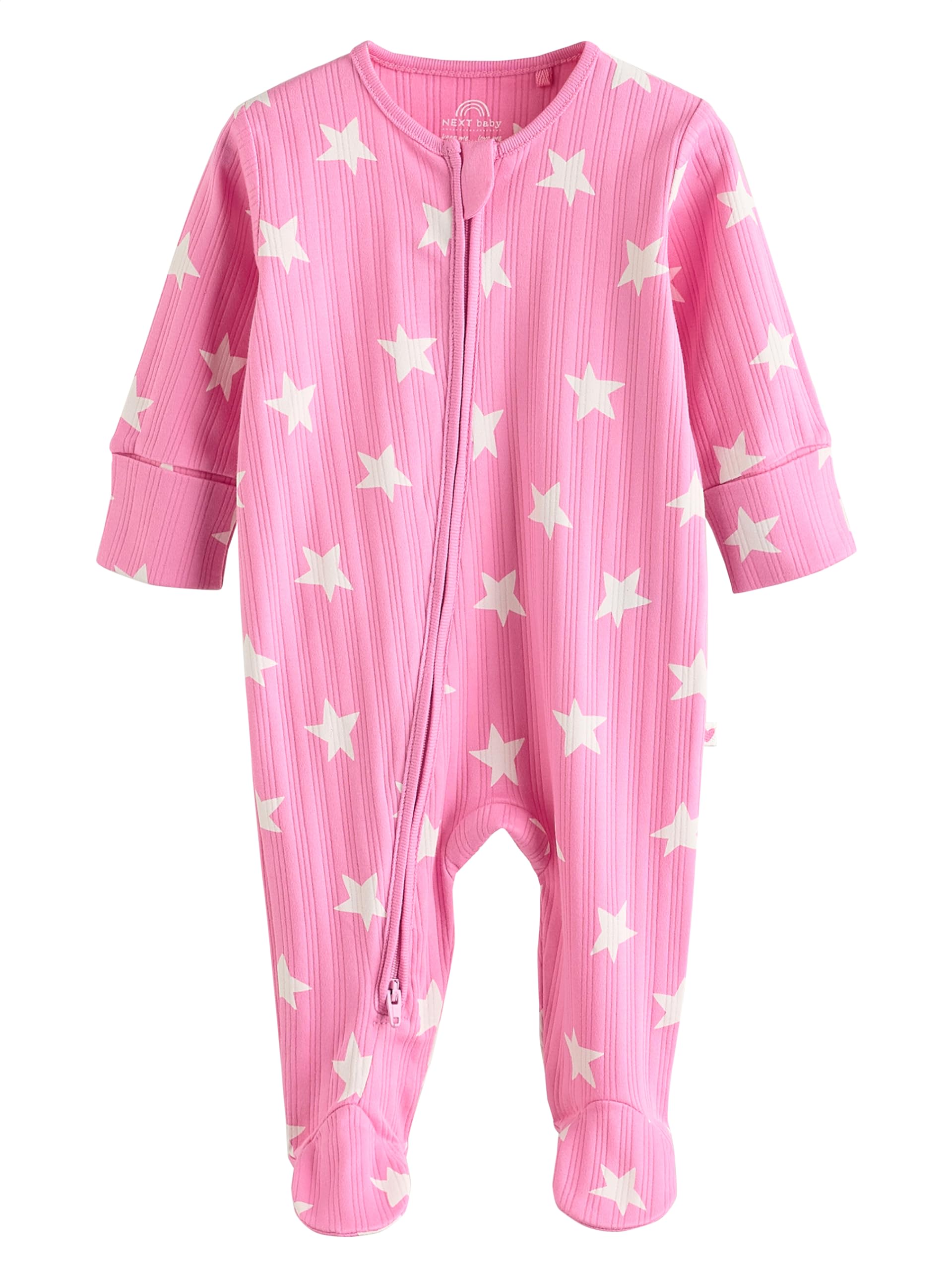NEXT Bebés niña Pack de 3 Peleles Rosas con Estampado de Corazones 100% algodón para bebé (0 Meses - 2 años)